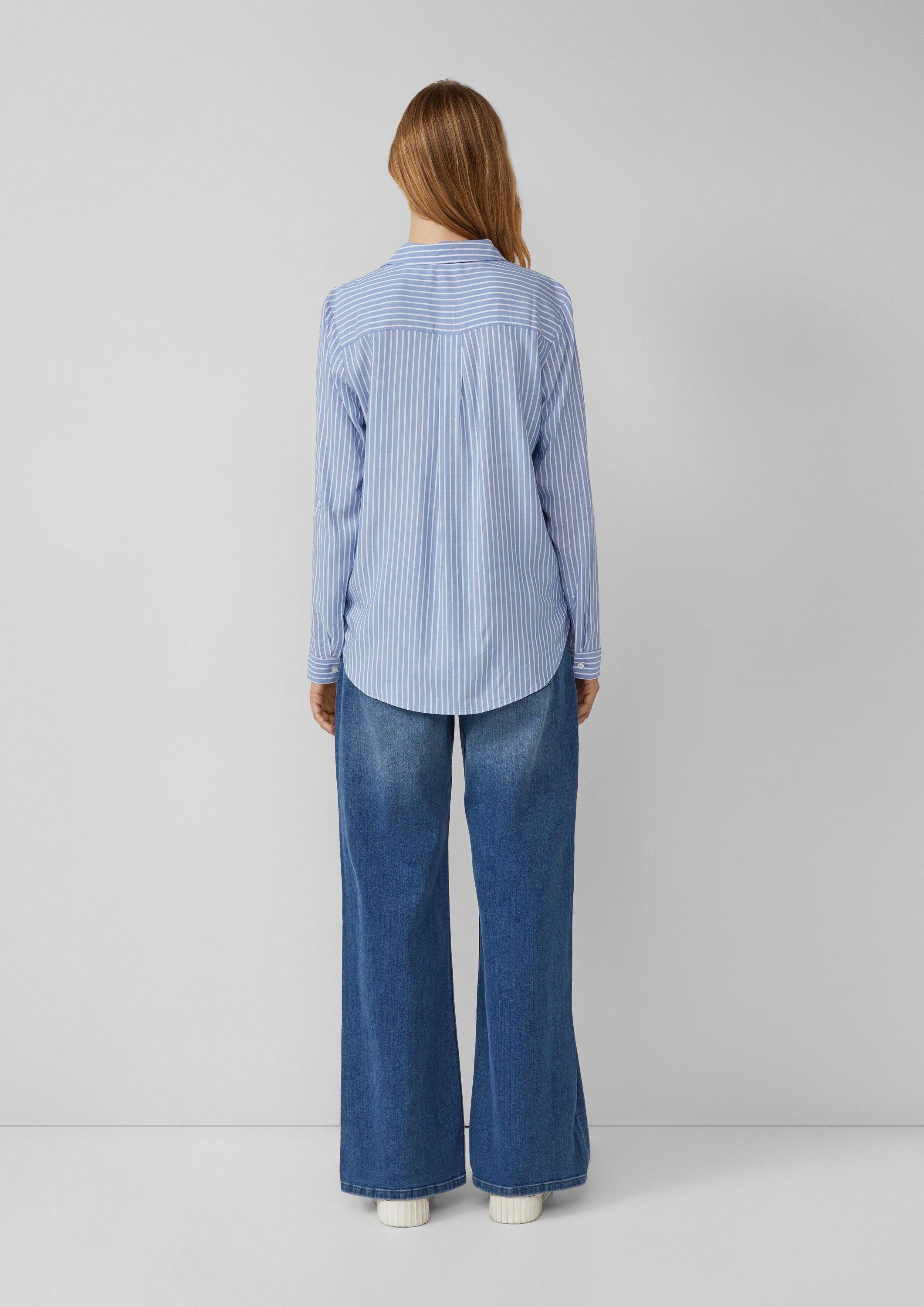 s.Oliver Langarmbluse Bluse Streifenbluse mit aufgesetzten Taschen – Bild 3 von 5