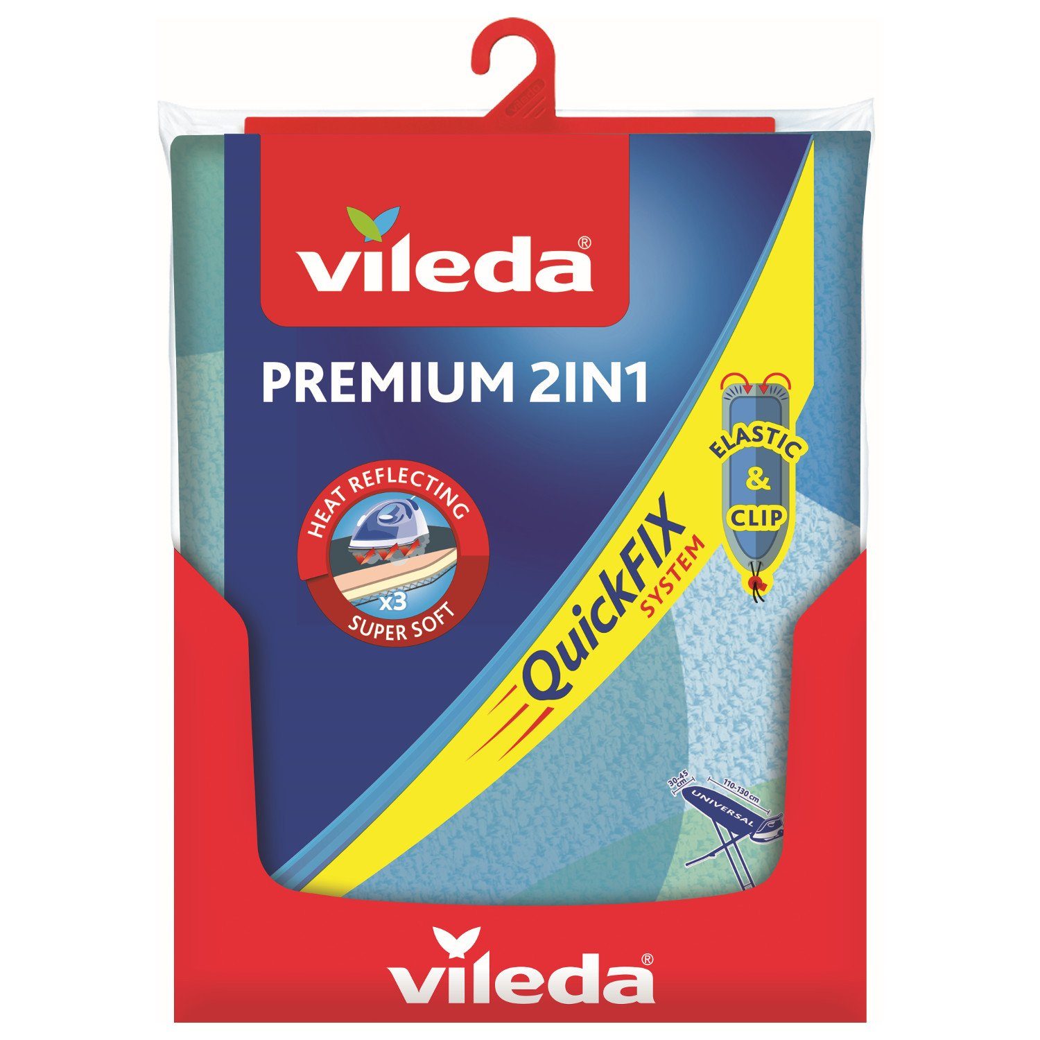 Vileda Bügelbrettbezug 172217, 2 in 1 Bügelbrettbezug