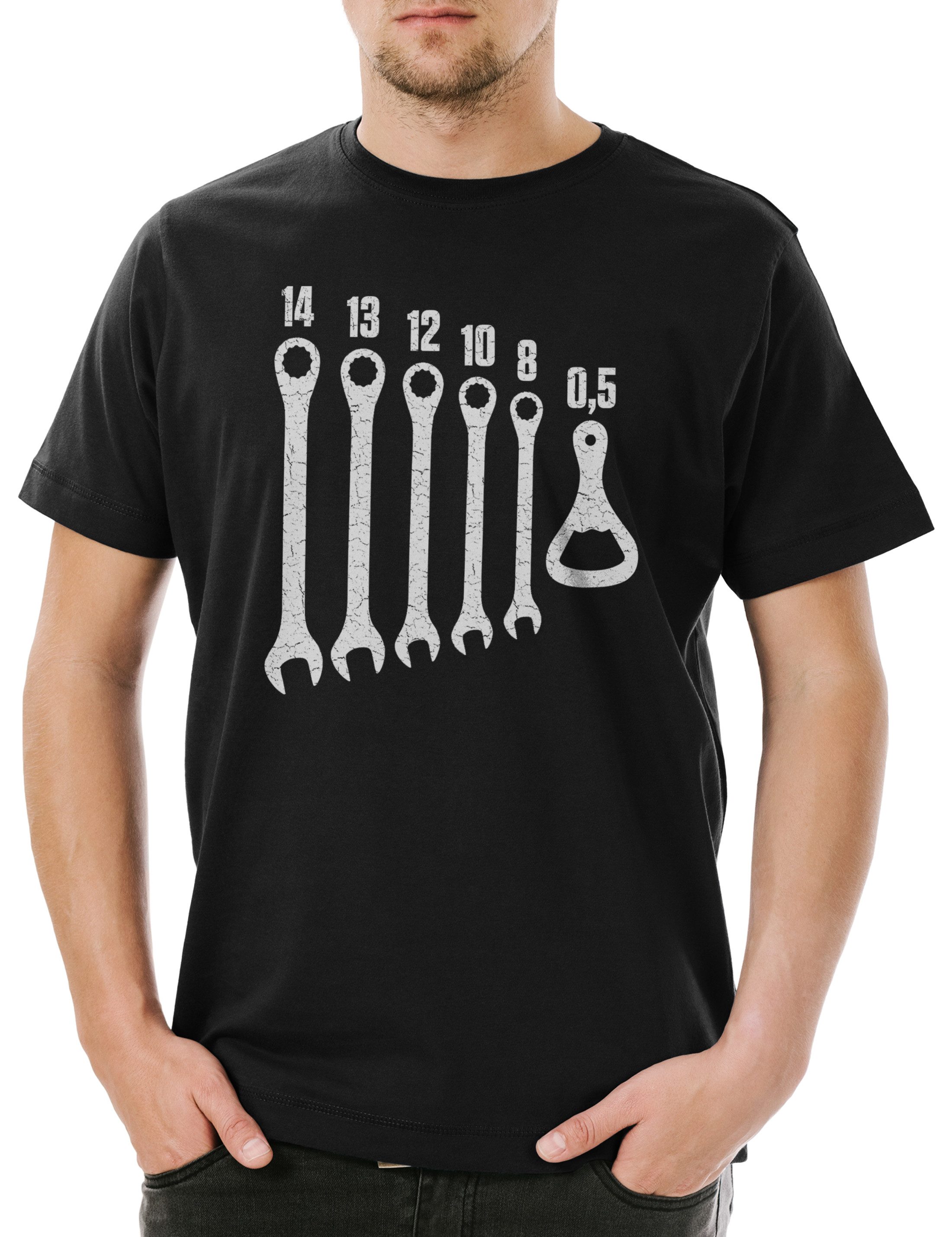 Print-Shirt Wrench Bottle Opener Set Herren T-Shirt Mechaniker Schrauber Handwerk