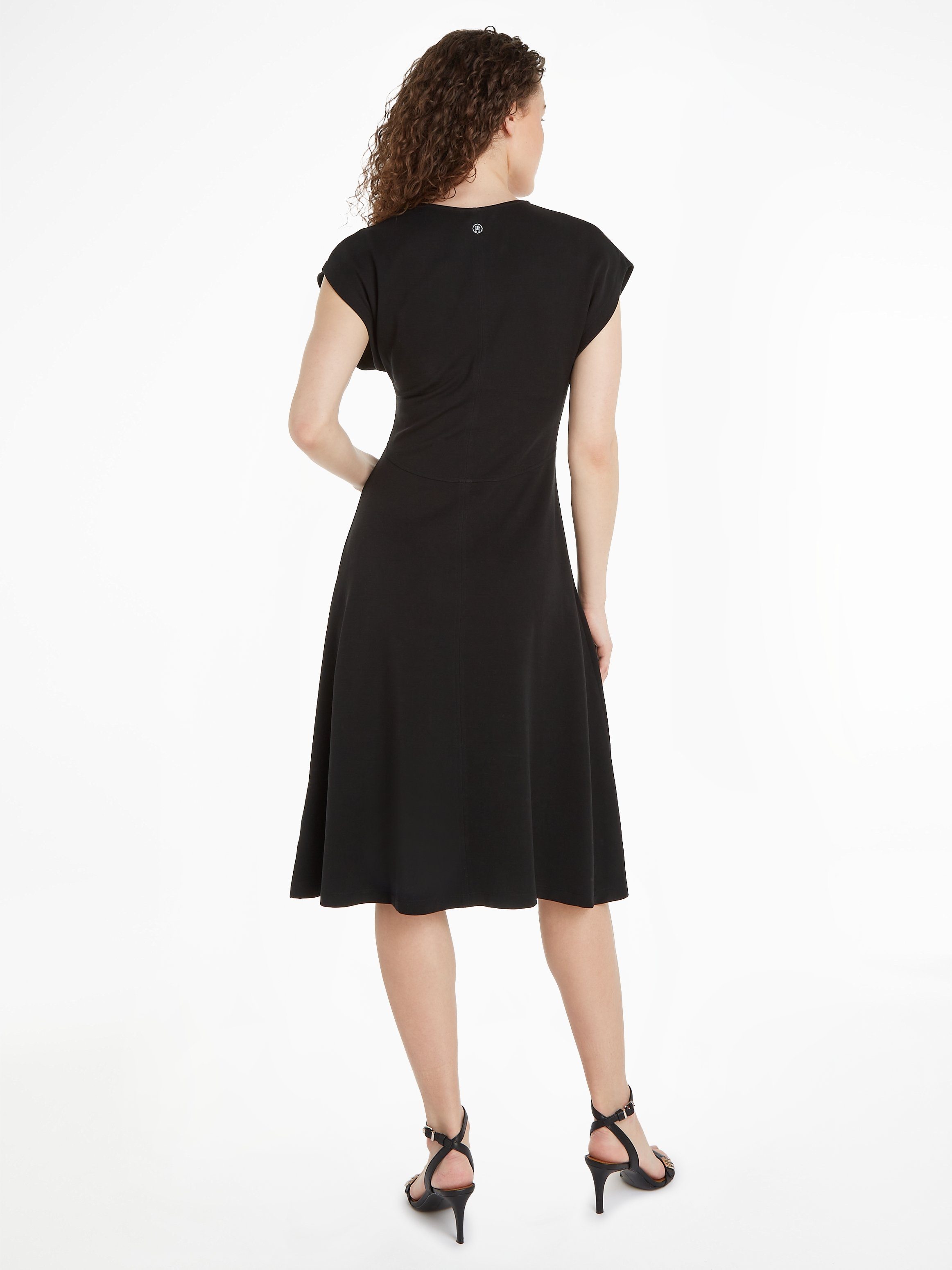 Tommy Hilfiger Jerseykleid SHINY INTERLOCK V-NK günstig online kaufen