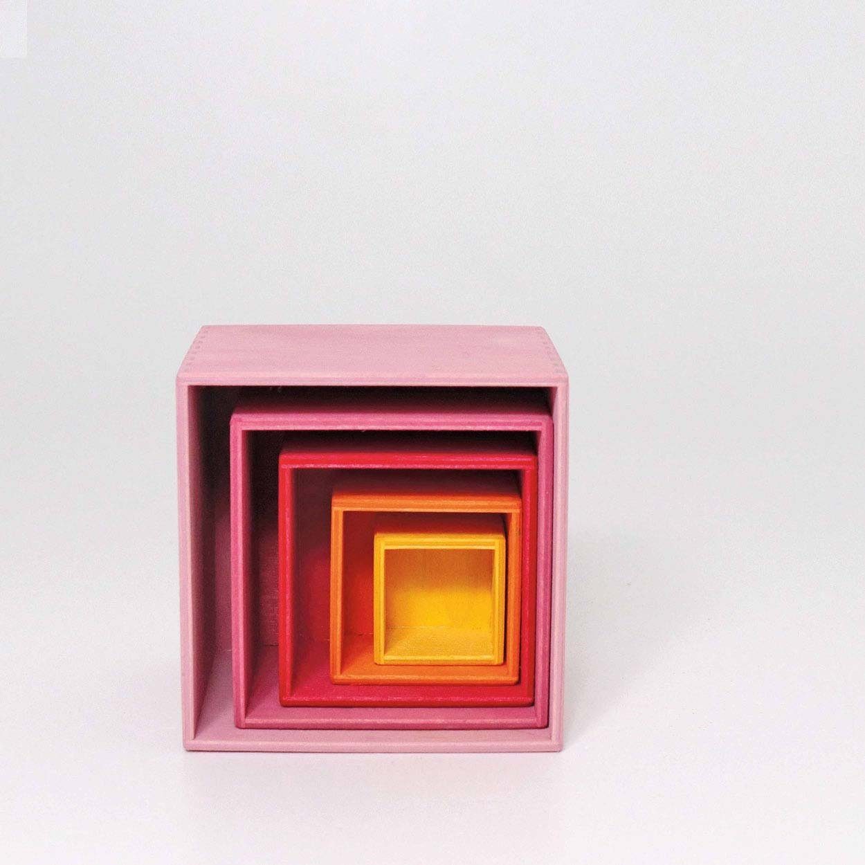 GRIMM´S Spiel und Holz Design Stapelspielzeug Kistensatz Lollipop rosa 5 Teile Holzspielzeug Stapelturm Aufbewahrung