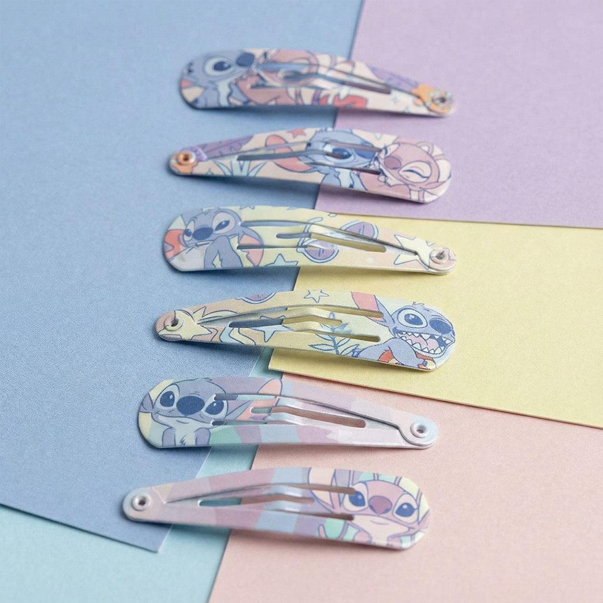 Disney Haarspange Stitch Haarspangen Kinder 6 teilig Haaraccessoires Mädchen, Packung, 6-tlg.