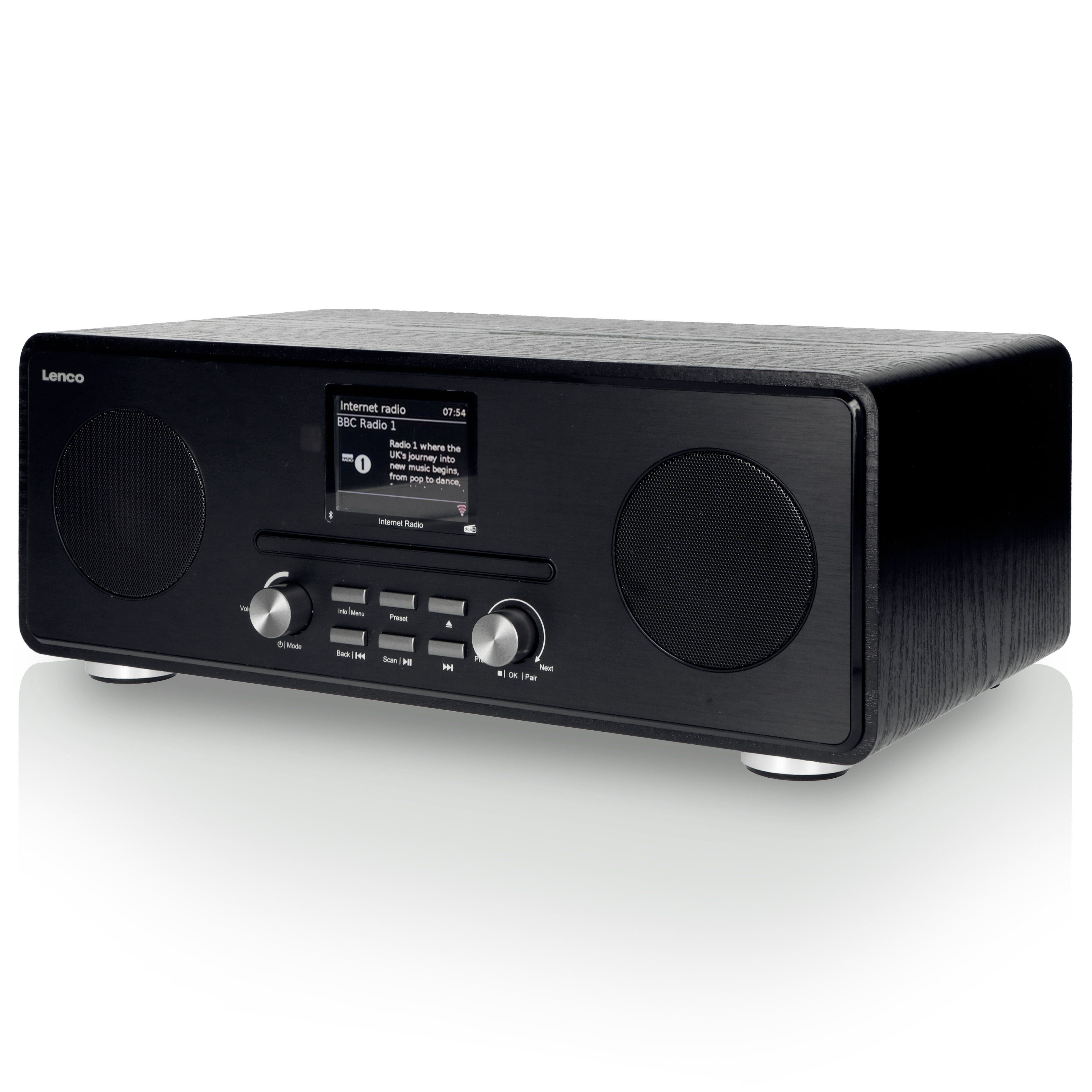 Lenco DIR-260BK Digitalradio (DAB) (DAB,DAB+,FM,Internet, 20 W, DAB-Radio, Bluetooth 5.0 in inkl. 20W RMS Lautsprecher)