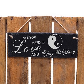 Dekolando Hängedekoration Ying und Yang 22x8cm All you need is Love and Ying & Yang
