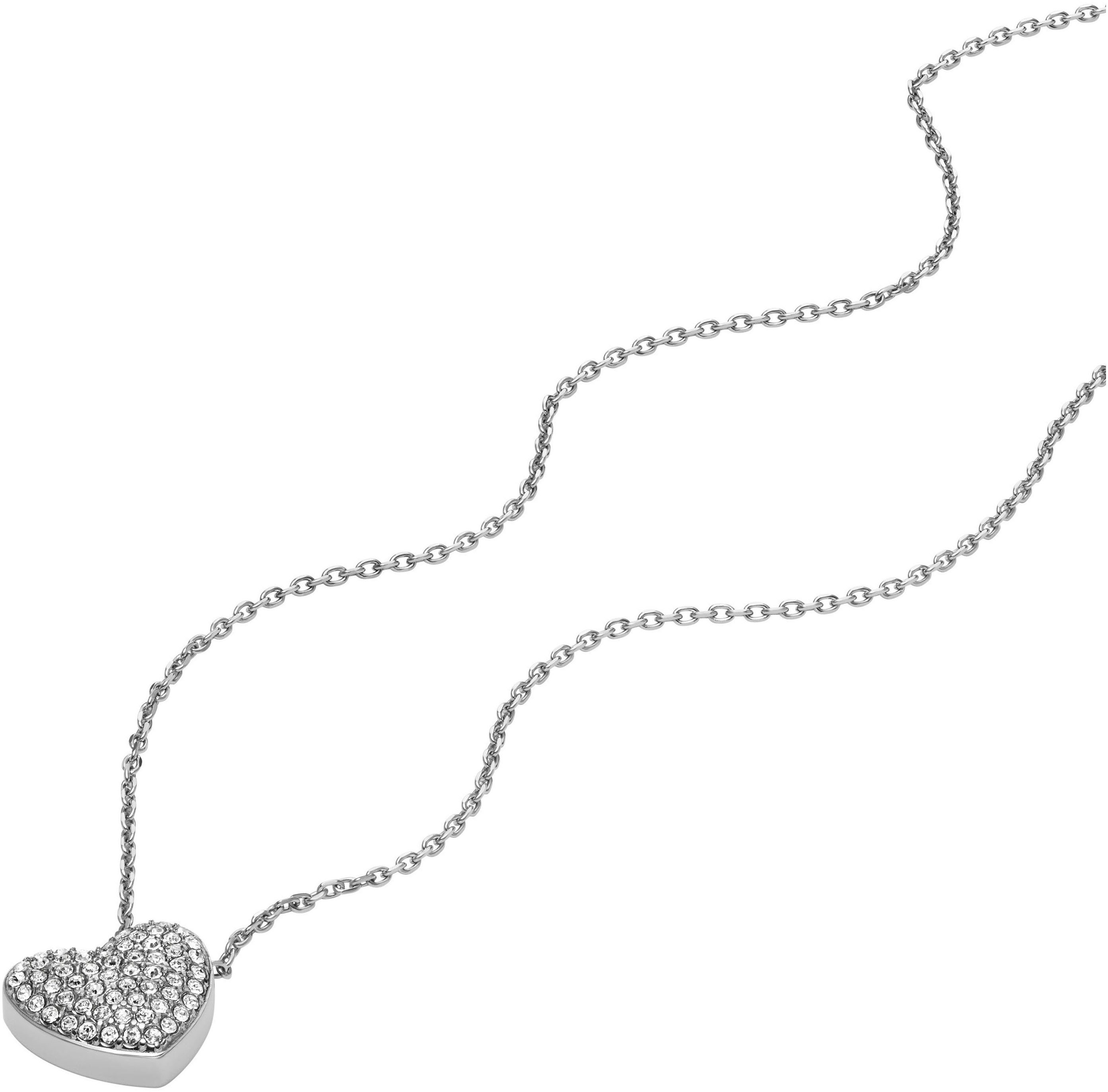 Fossil Kette mit Anhänger Schmuck Geschenk Edelstahl Halskette SADIE, mit Glasstein