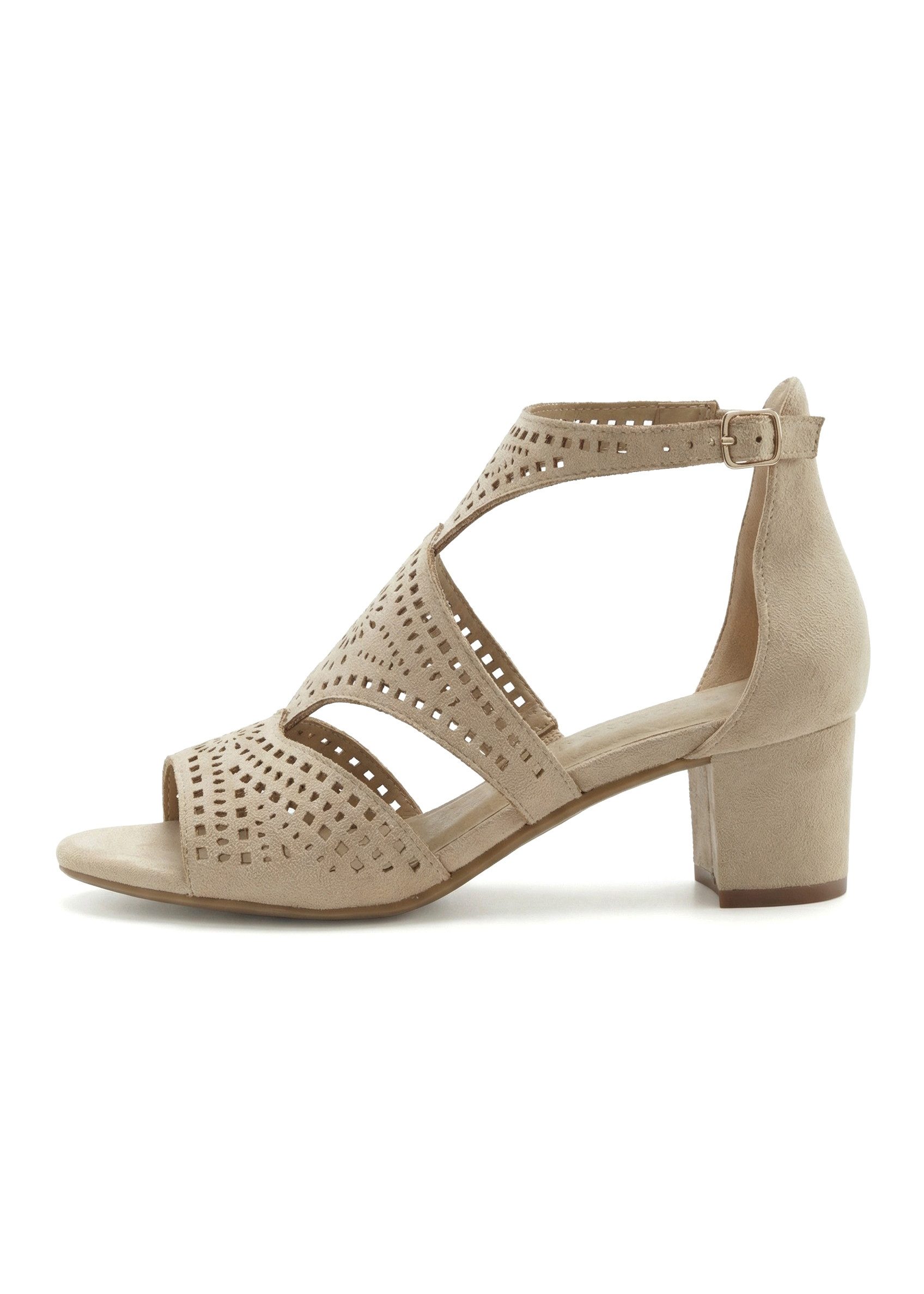 LASCANA Sommerschuh, Riemchensandalette mit Blockabsatz VEGAN