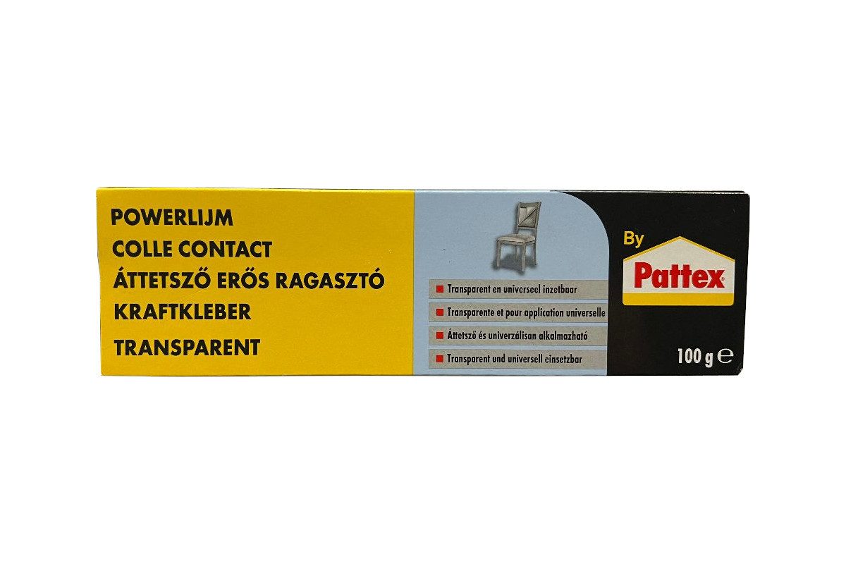 Pattex Klebstoff Kraftkleber Transparent 100g – starker Universalkleber, (1-tlg), Transparenter Kraftkleber für nahezu unsichtbare Klebefugen