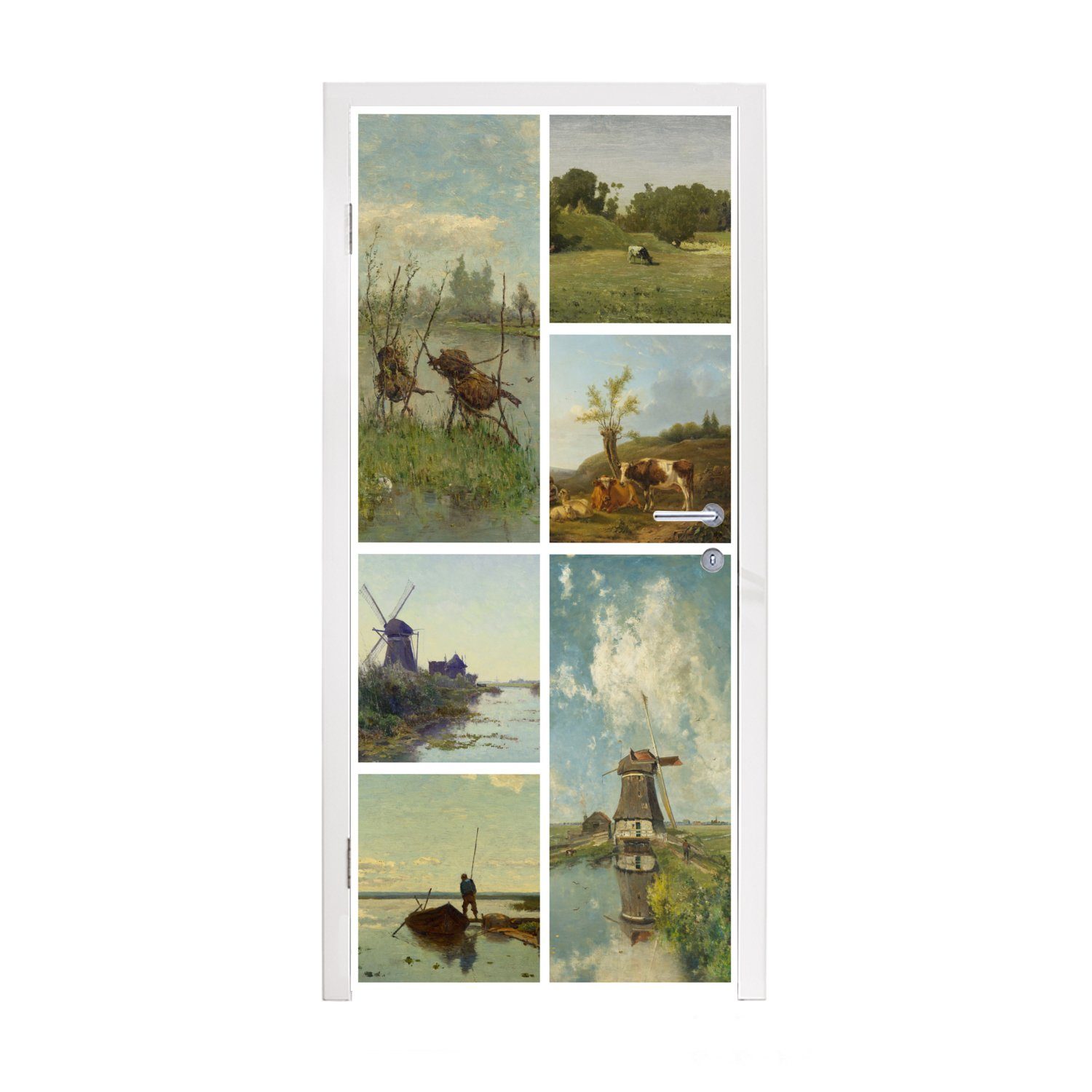 MuchoWow Türtapete Kunst - Collage - Niederlande, Matt, bedruckt, (1 St), Fototapete für Tür, Türaufkleber, 75x205 cm