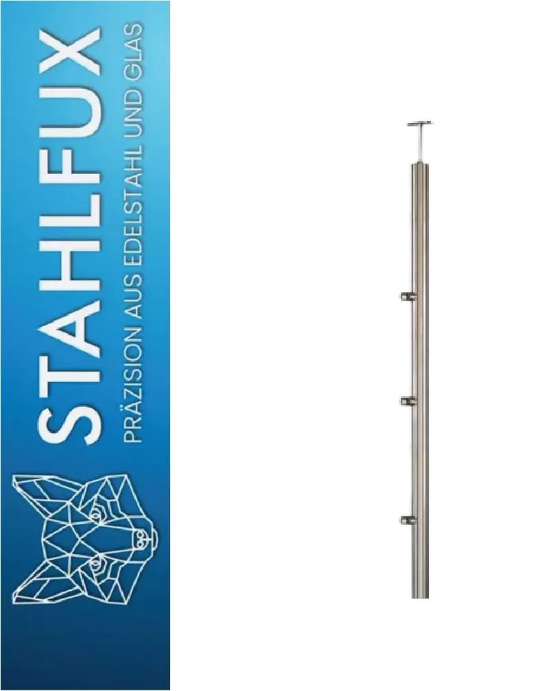 StahlFux Pfostenträger Geländepfosten Stabhalter, für Balkon, Terrasse, Garten, Anschrauben, (Spar-Set, 2-St., 900 mm, 1000 mm, 1100 mm), zugeschnitten auf Balkone, Terrassen oder Treppengeländer