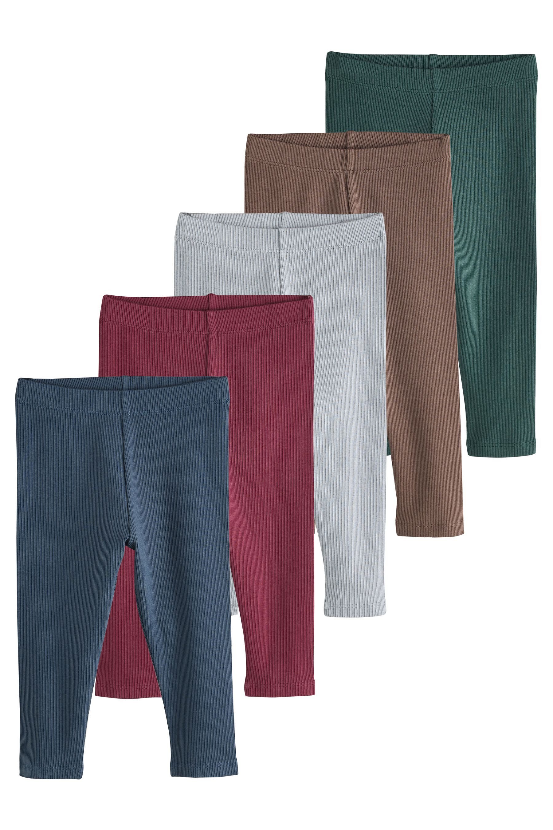 Next Leggings Gerippte Leggings im 5er-Pack (5-tlg)