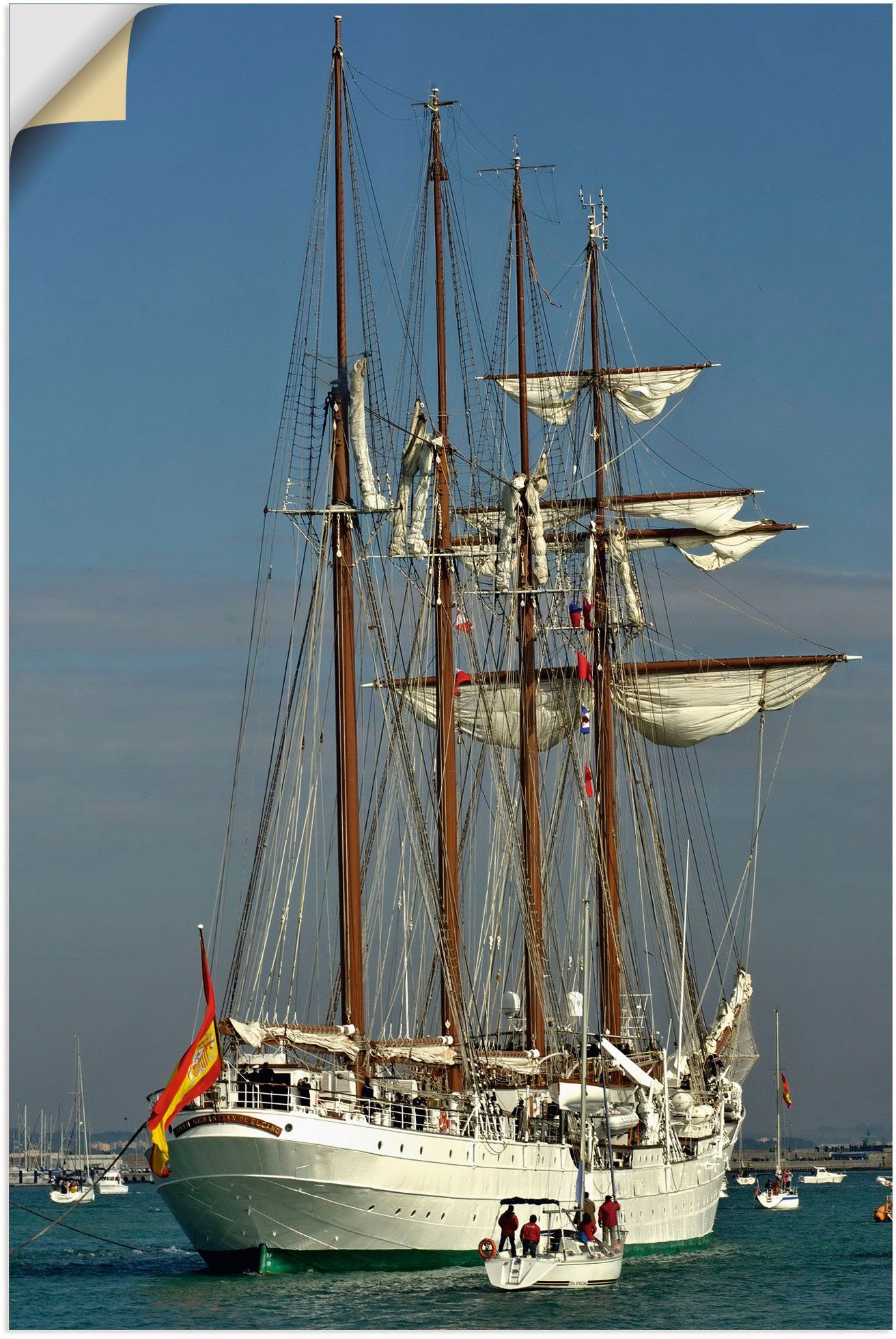 Artland Wandbild Segelschiff Juan Sebastian de Elcano, Bilder von Booten & Schiffen (1 St), als Alubild, Leinwandbild, Wandaufkleber oder Poster in versch. Größen