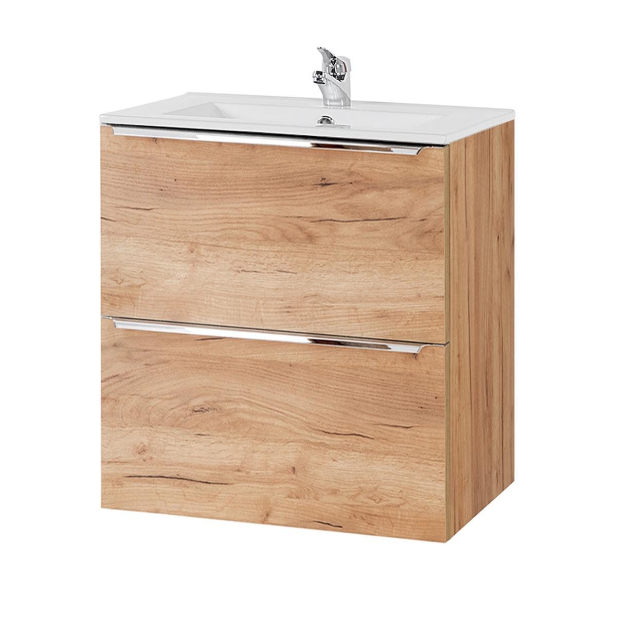 Lomadox Waschtisch TOSKANA-56, Wotaneiche Nb. 61/58,5/46 günstig online kaufen