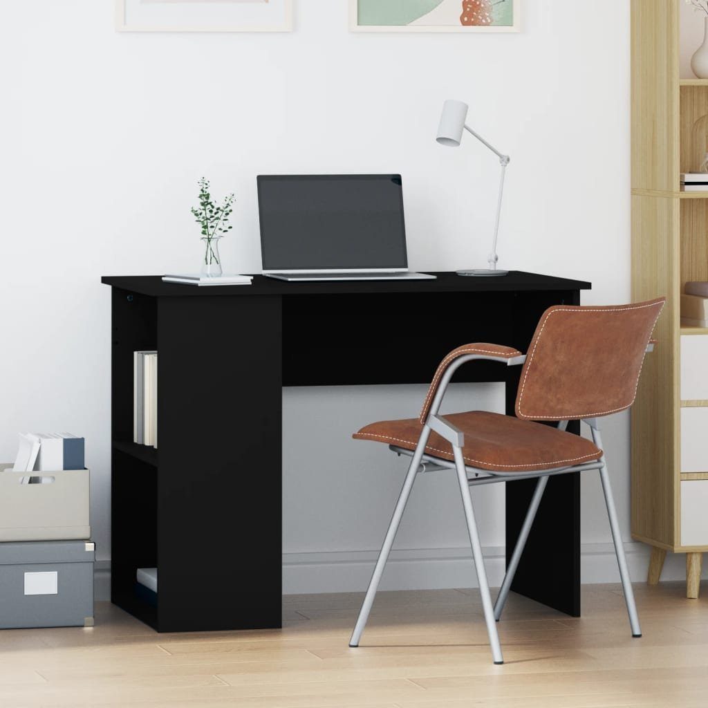 furnicato Schreibtisch Schwarz 100x55x75 cm Holzwerkstoff