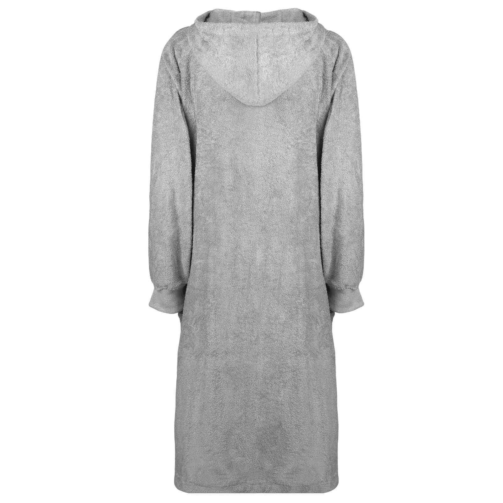 vidaXL Bademantel Decken-Hoodie KINN Grau XL Baumwolle, Baumwolle