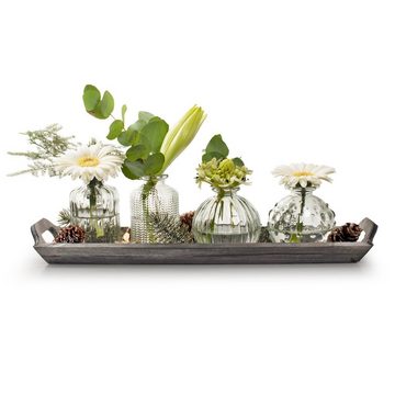 Annastore Dekovase 12 x Vasen aus Glas - Kleine Blumenvasen - Tischvasen klein, H 8-10 cm