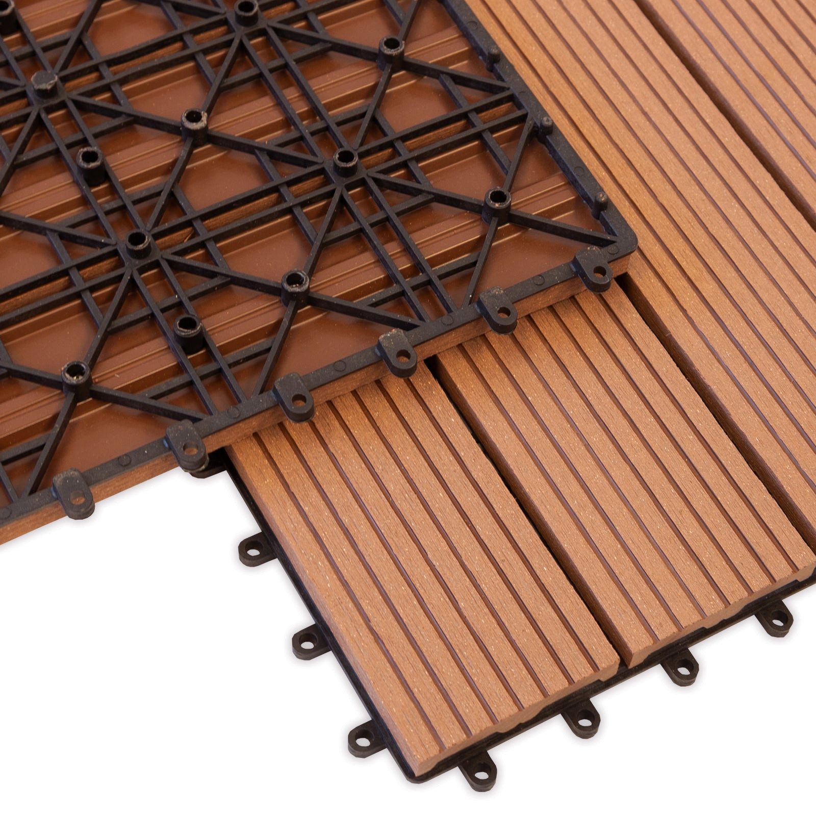 Karat Klickfliesen WPC-Terrassendielen Queen Hellbraun, Holzoptik, 60 x 30 cm, 1 St.