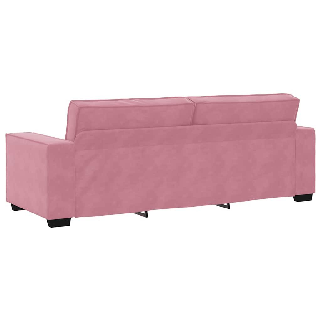 vidaXL Sofa 2-tlg. Sofagarnitur mit Kissen Rosa Samt, 1 Teile