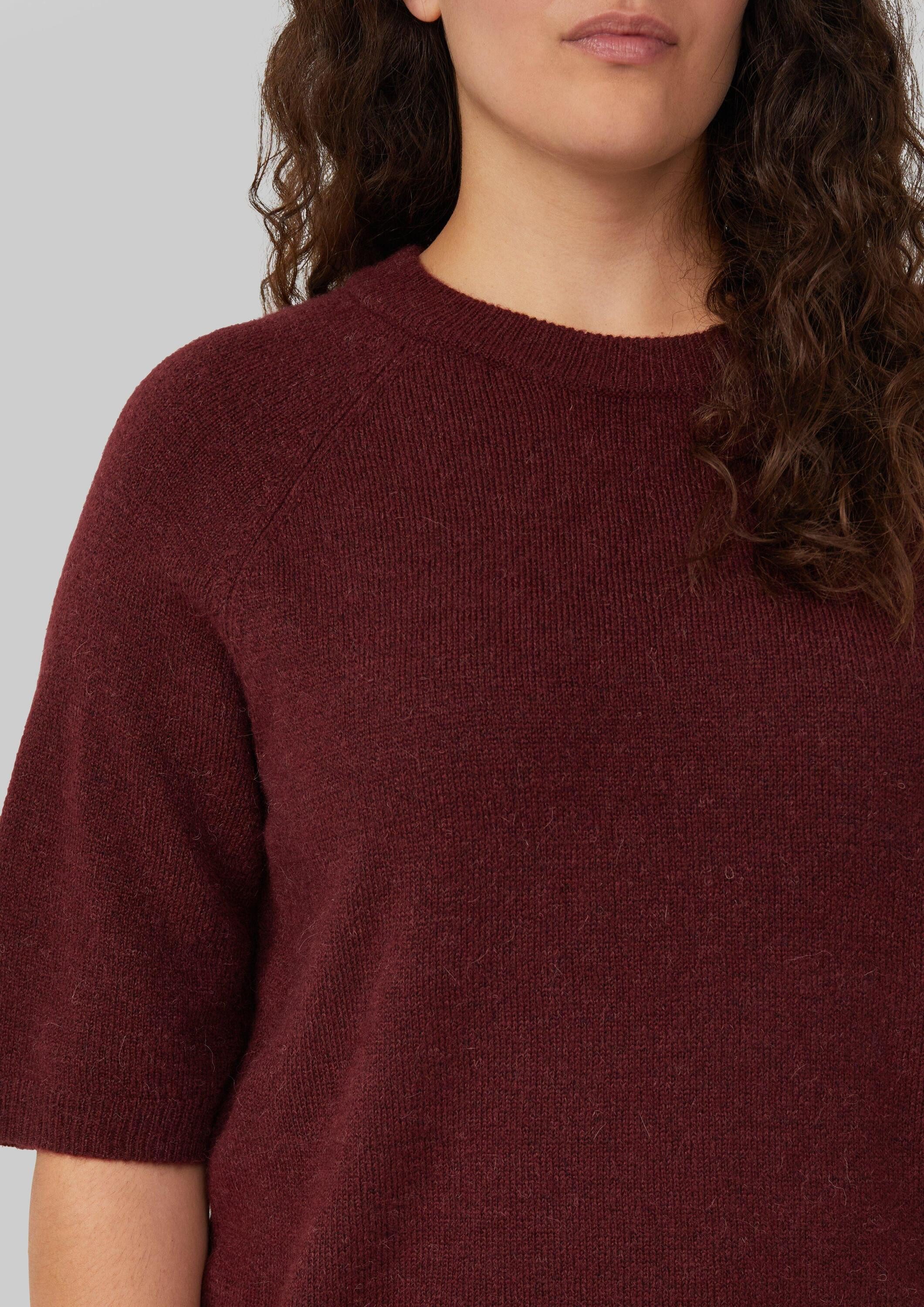 s.Oliver Kurzarmpullover Strickpullover Kurzarmpullover aus Alpakamix