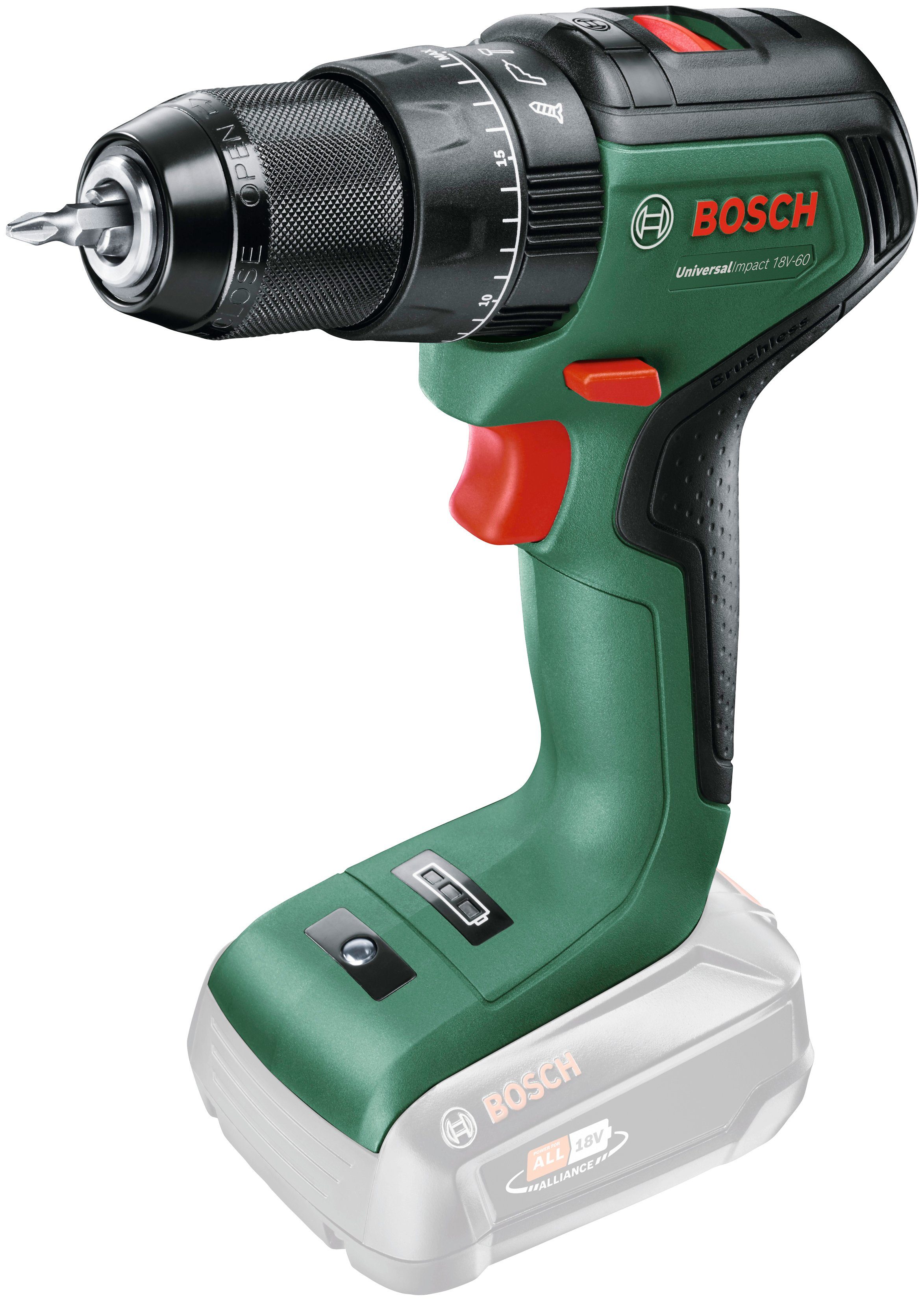 Garden Bosch Akku-Schlagbohrschrauber und Akku ohne & 18 System Ladegerät, Home UniversalImpact Volt 18V-60,