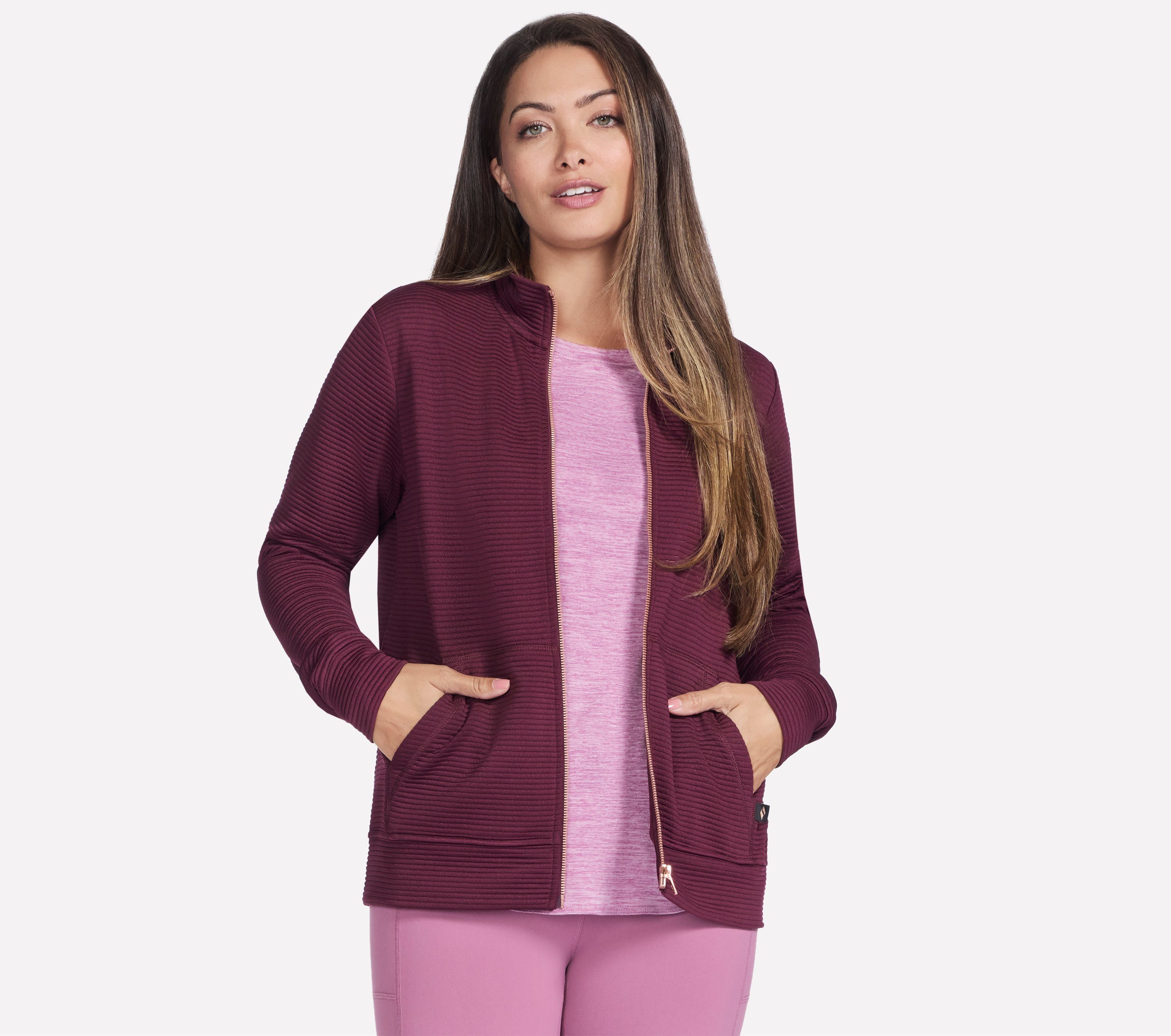 Skechers Trainingsjacke Women's Jacket Skech-Sweats™ Soft-Fleece, Stehkragen, Geteilte Kängurutasche