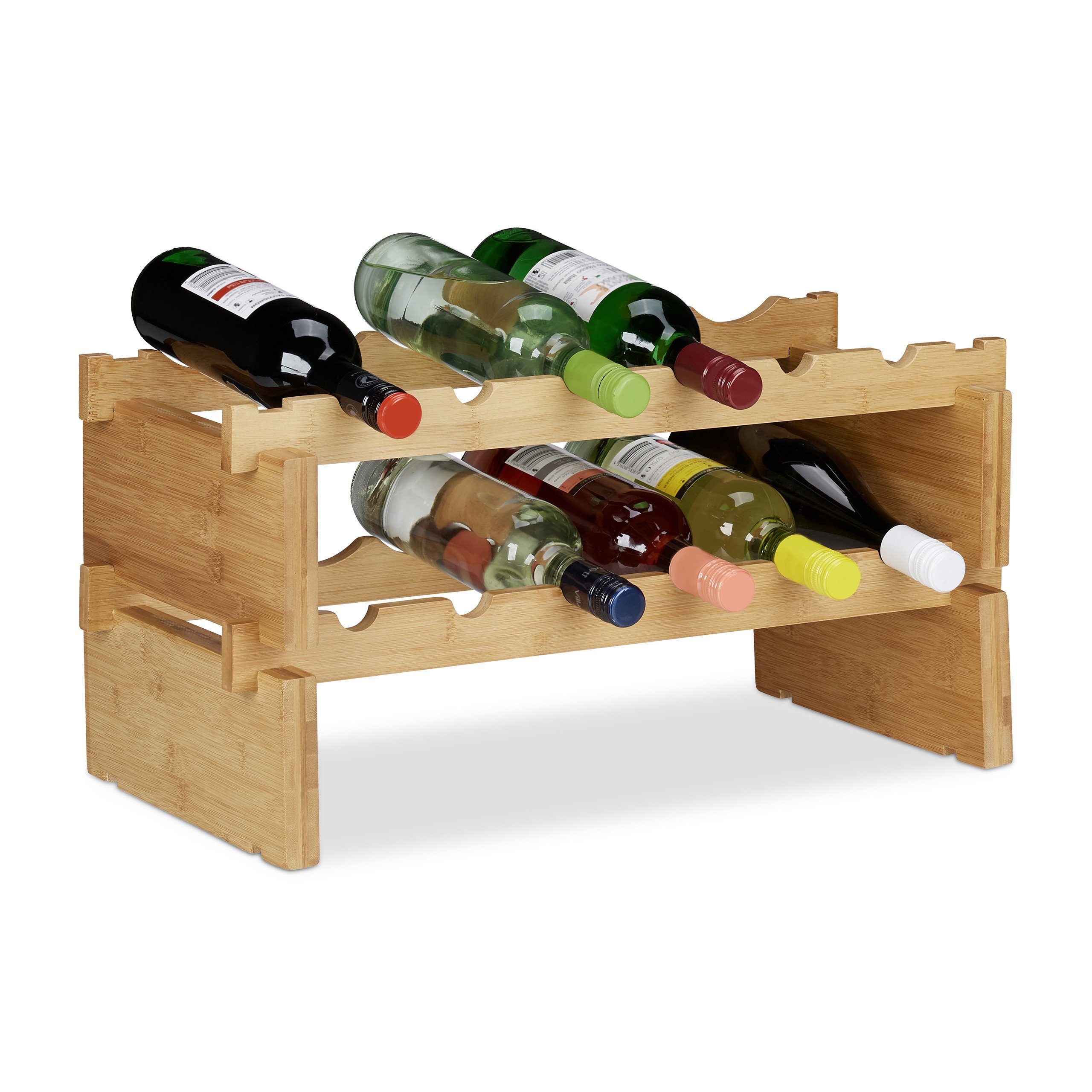 Weinregal Stapelbares Weinregal aus Bambus