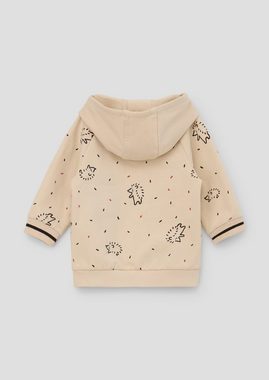 s.Oliver Sweatshirt Kapuzensweatshirt mit Allover-Print Kontrast-Details