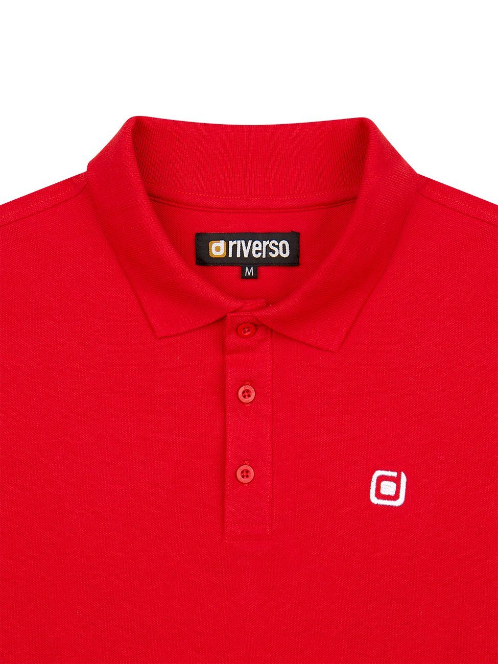 Poloshirt (15300) Regular 100% Baumwolle Polohemd Hemd (1-tlg) Red Herren riverso aus RIVJohn Middle Basic Fit