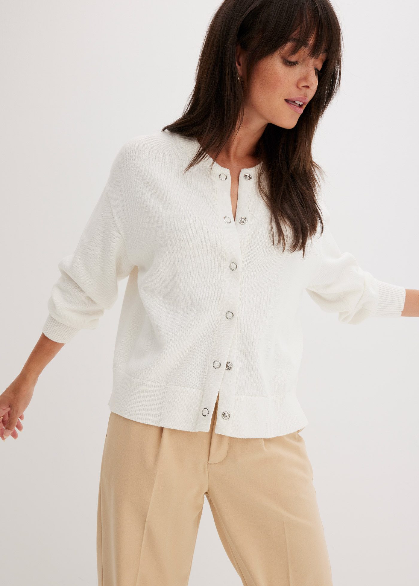 bonprix Strickjacke Strickjacke aus reiner Baumwolle günstig online kaufen