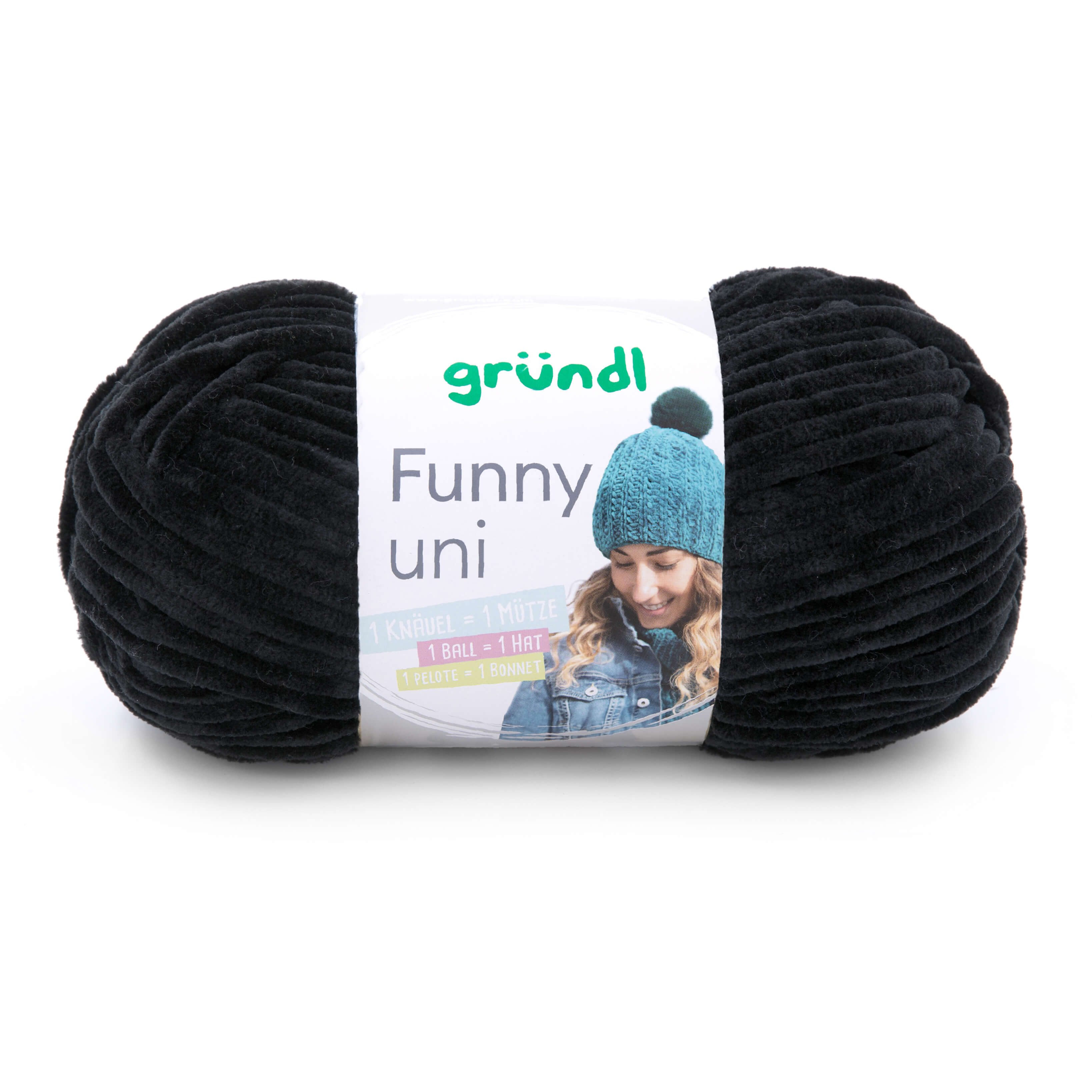 Gründl Funny Chenille Wolle uni einfarbig zum Stricken Häkeln, Chenillegarn Häkelwolle, 120,00 m (Chenillewolle, Flauschgarn, Kuschelwolle), weich und pflegeleicht