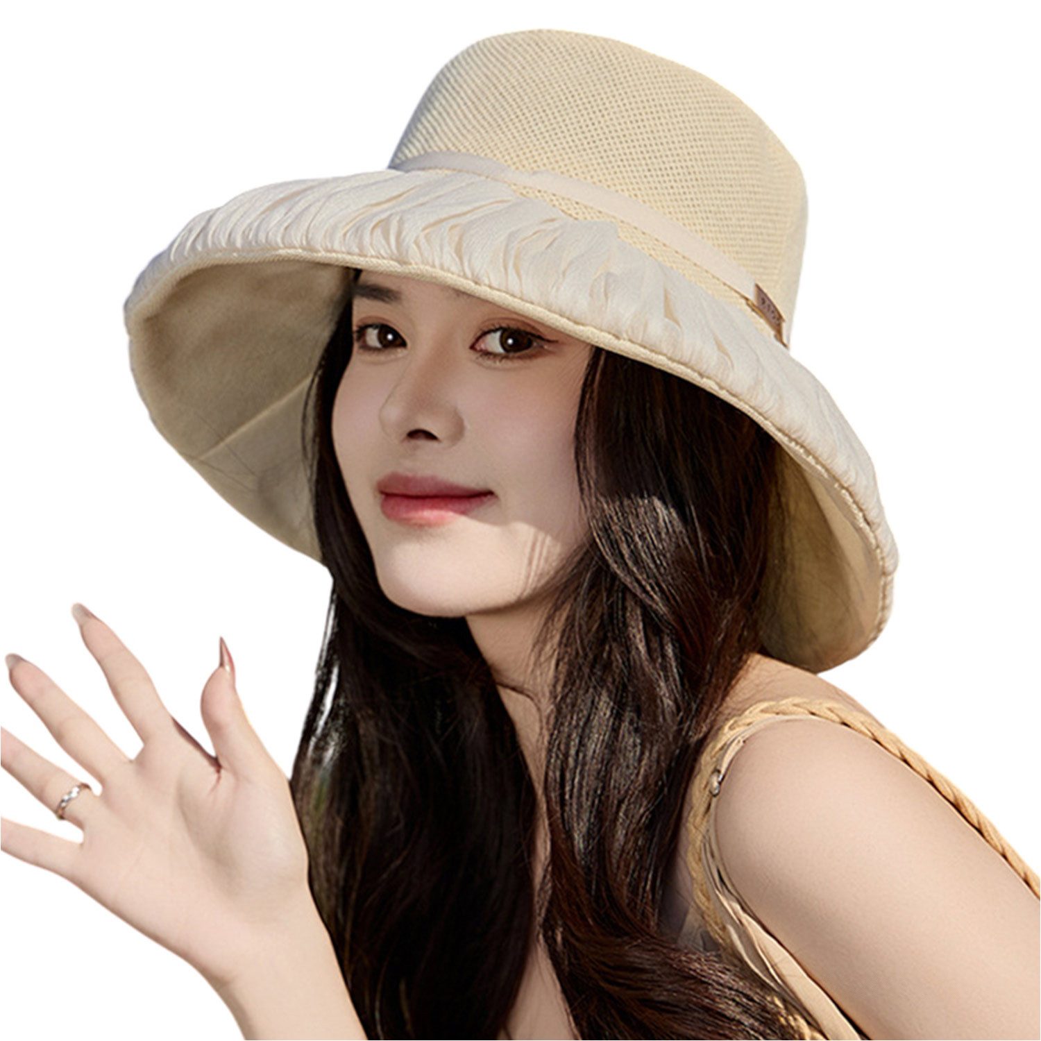 Refttenw Sonnenhut Damen UV-Schutz Mesh Strohhut günstig online kaufen