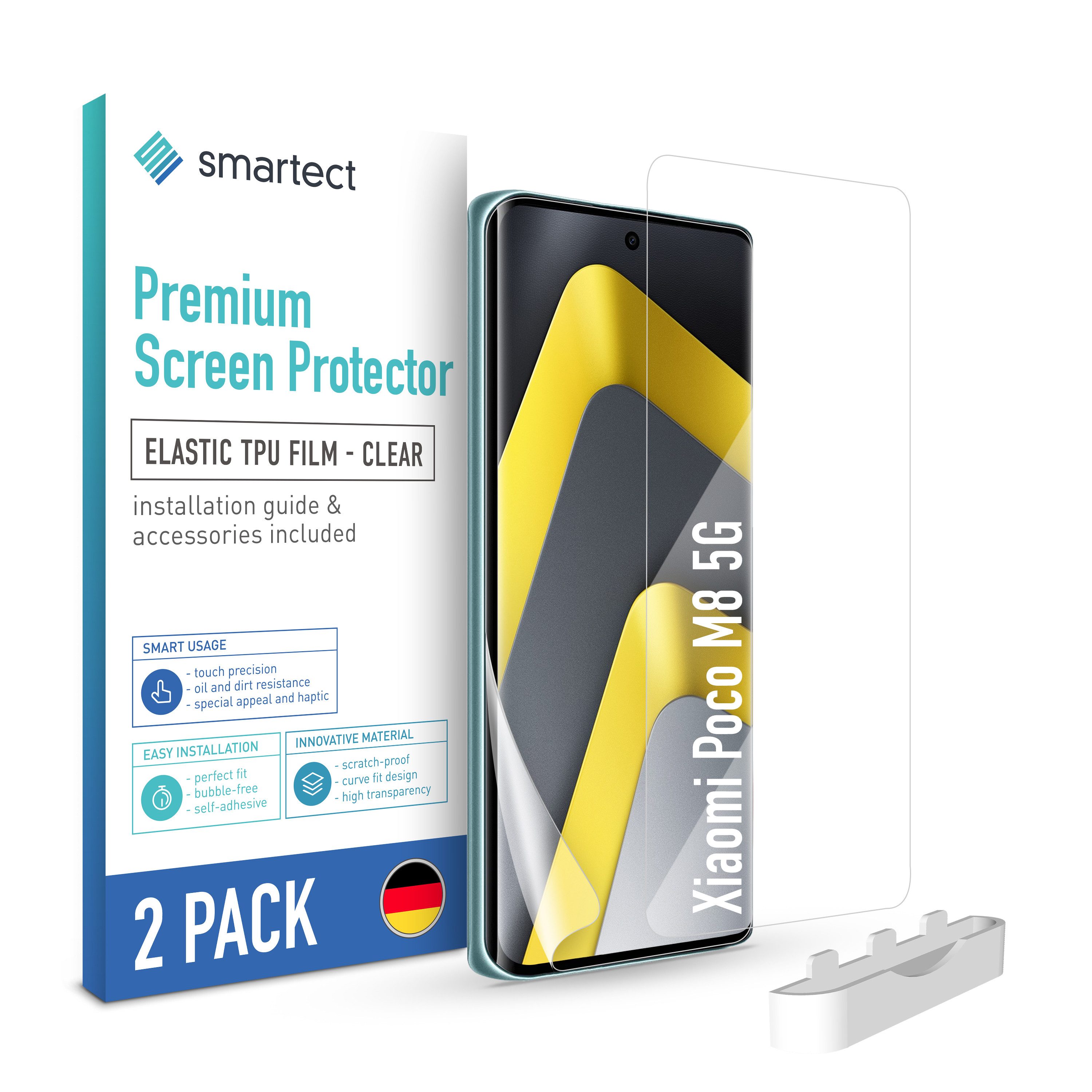 smartect Displayschutzfolie TPU Schutzfolie Klar für Xiaomi Poco M8 5G, Set, 2 Stück, Panzerfolie Bildschirm Displayfolie