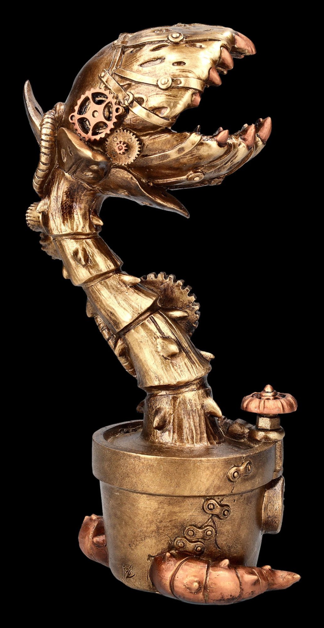 Figuren Shop GmbH Dekofigur Steampunk Figur - Fleischfressende Pflanze gold günstig online kaufen