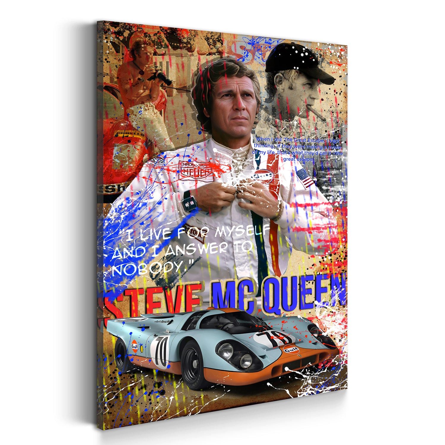 Artedinoi Leinwandbild McQueen I Live For MYself Wandbild Leinwandbild Kunstdruck XL Deko