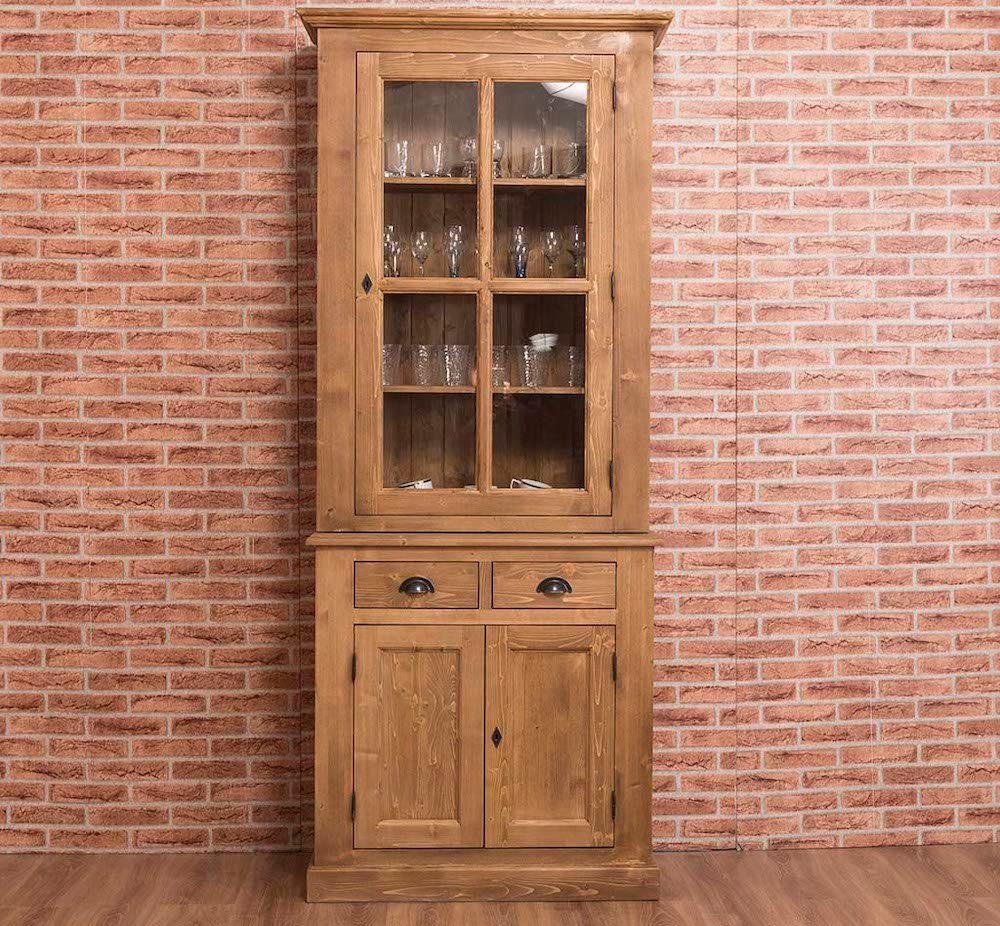 Massivholzmoebel-Becker Buffet Geschirrschrank aus Massivholz, Vitrine