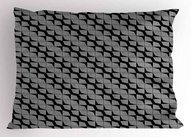 Abakuhaus Kissenbezug »Dekorativer Standard King Size Gedruckter Kissenbezug,«, Abstrakt Monochrome Geometrische Kunst