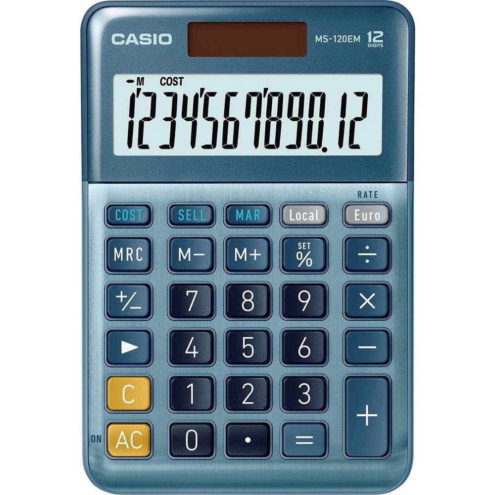 CASIO Taschenrechner 12-stellig, Währungsumrechnung Tischrechner