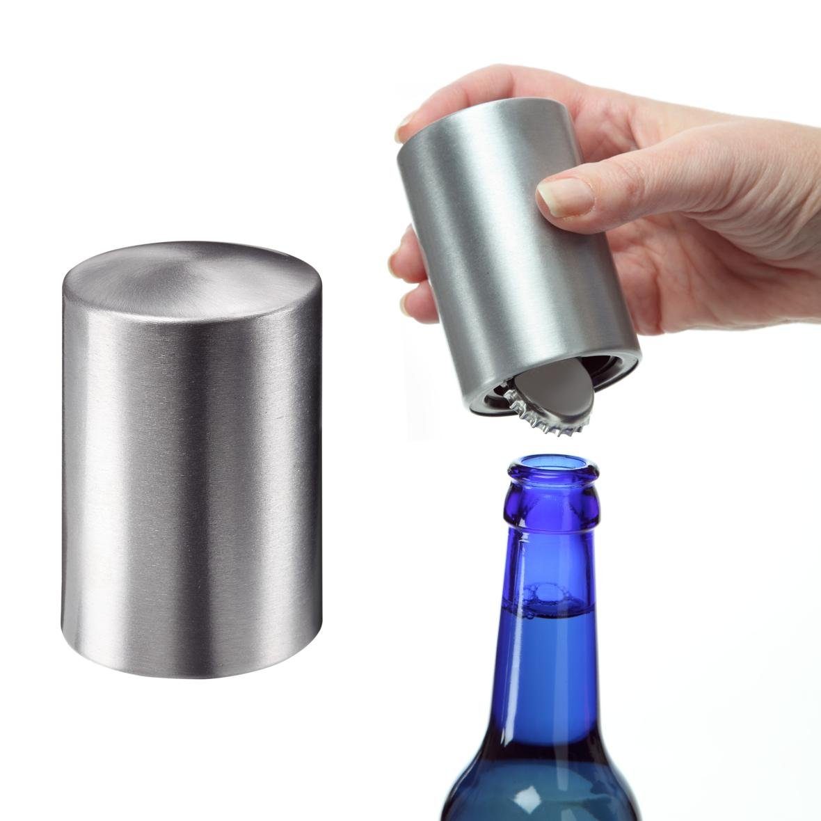 elasto Flaschenöffner Handlicher Kapselheber "Push" aus Aluminium