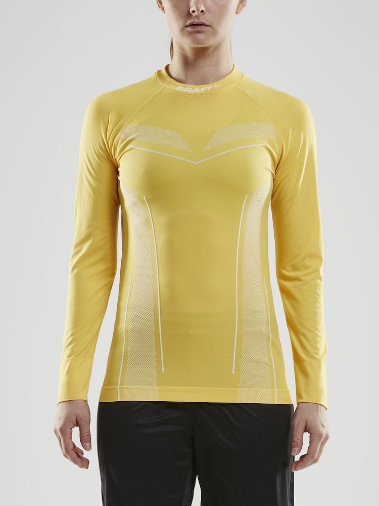 Langarmshirt Pro Control Seamless (nahtlos) Unterwäsche gelb Damen