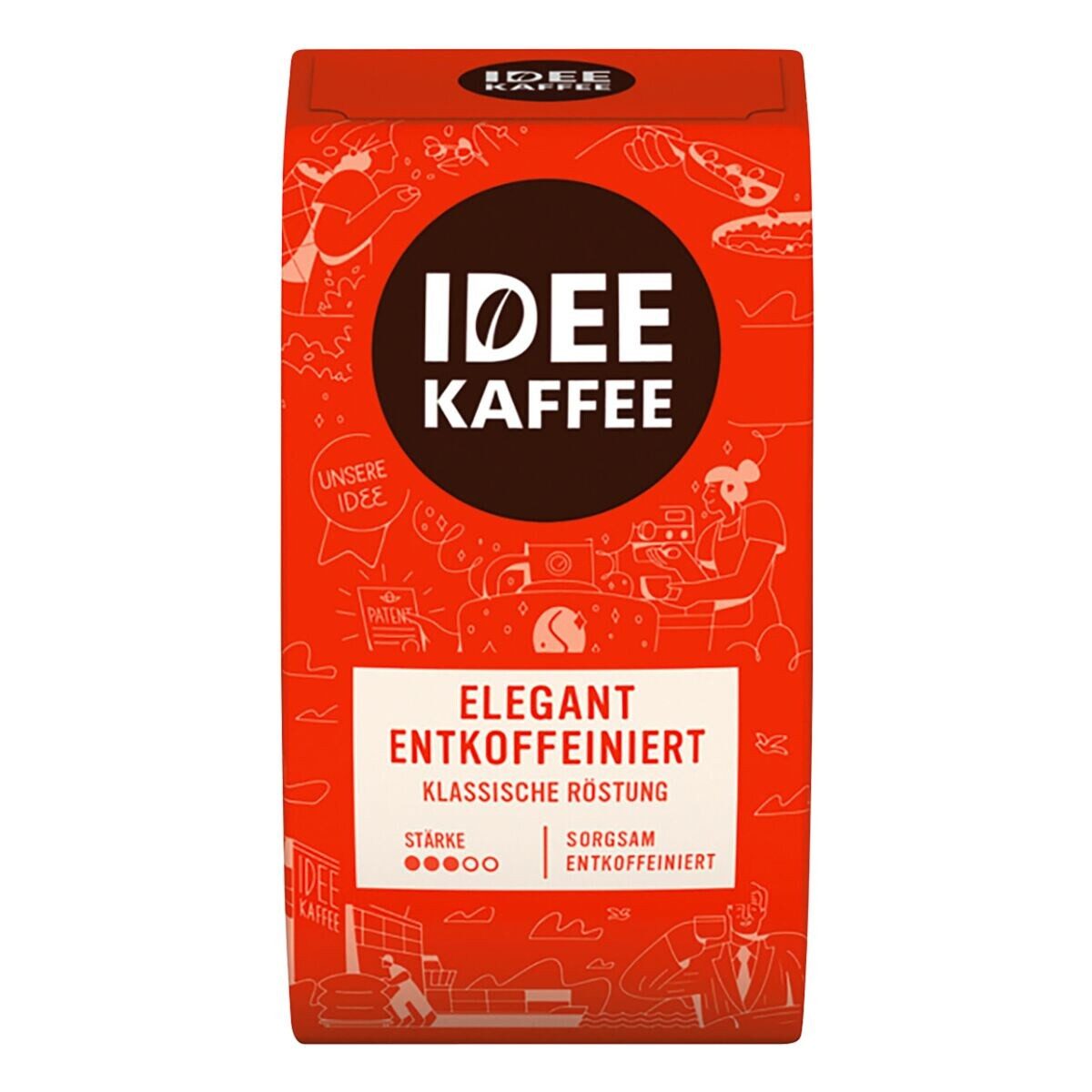 IDEE KAFFEE Kaffee ELEGANT ENTKOFFEINIERT, 500 g, gemahlen, entkoffeiniert