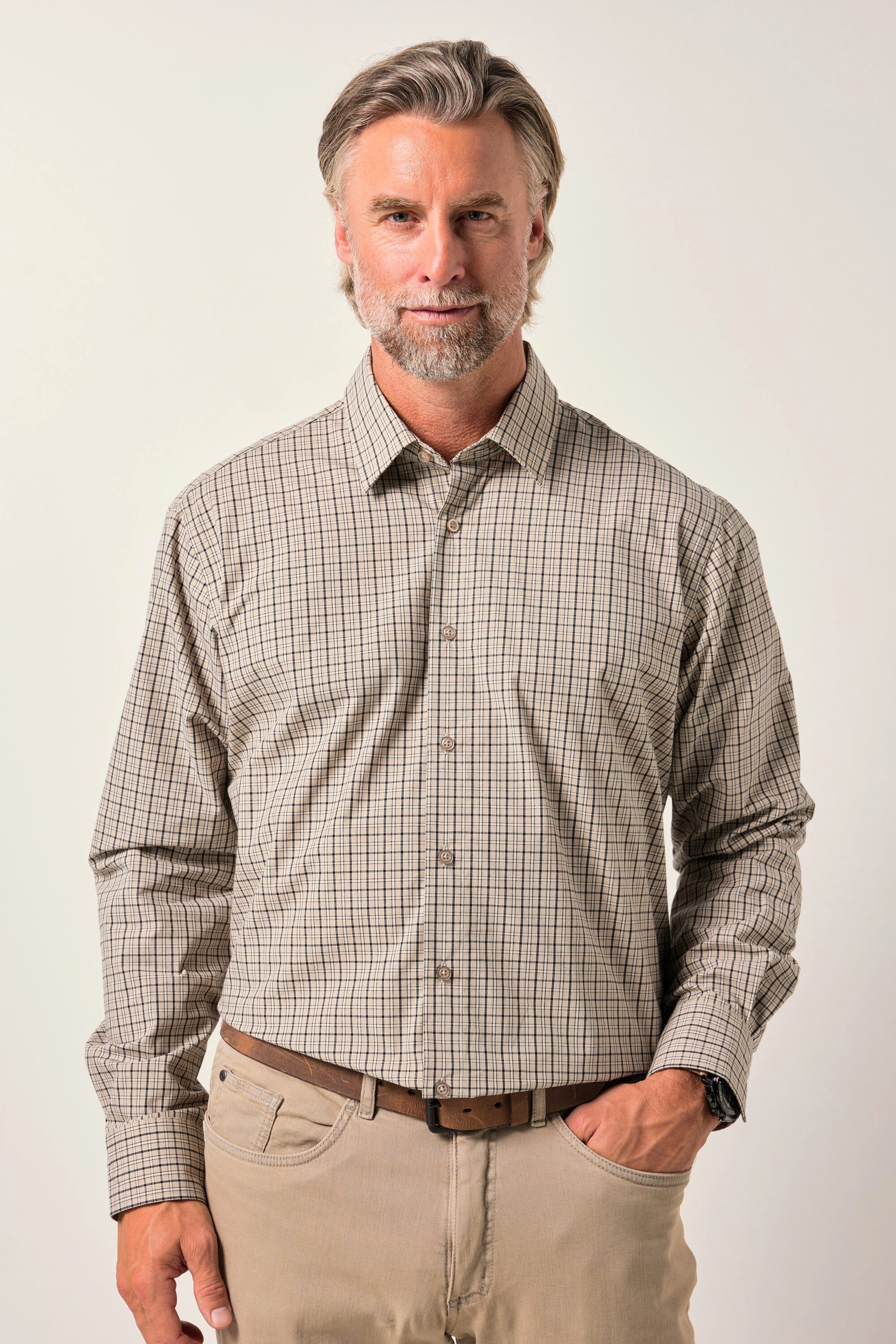 Boston Park Businesshemd Karohemd Langarm Kentkragen Comfort Fit günstig online kaufen