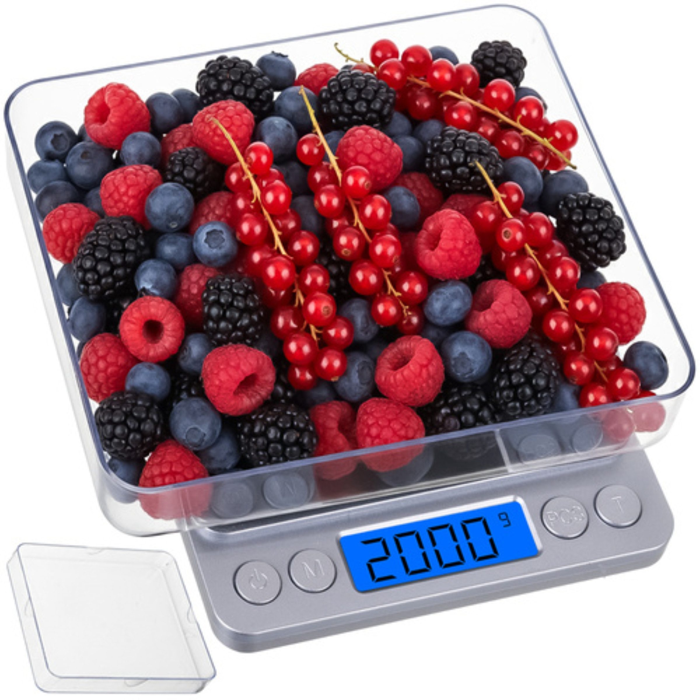 Ruhhy Küchenwaage Digitale Präzisions-Grammwaage mit LCD-Display und Tara-Funktion., (Präzisions-Grammwaage mit 2 abnehmbaren Wiegeschalen, digital., inkl. 2 Wiegeschalen, ideal für Küche, Labor und Schmuckherstellung), Hohe Präzision, Tara-Funktion, abne