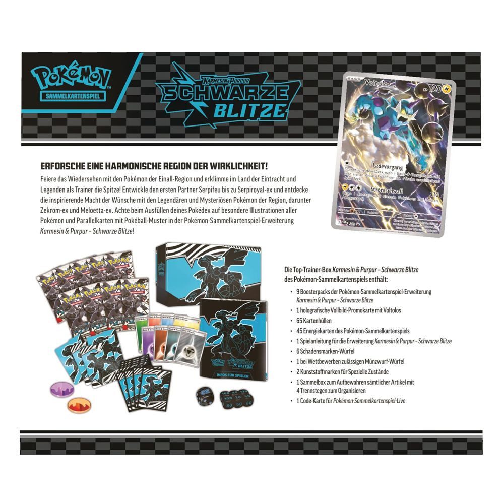 POKÉMON Sammelkarte Top-Trainer-Box Schwarze Blitze Pokemon Sammel-Karten deutsch