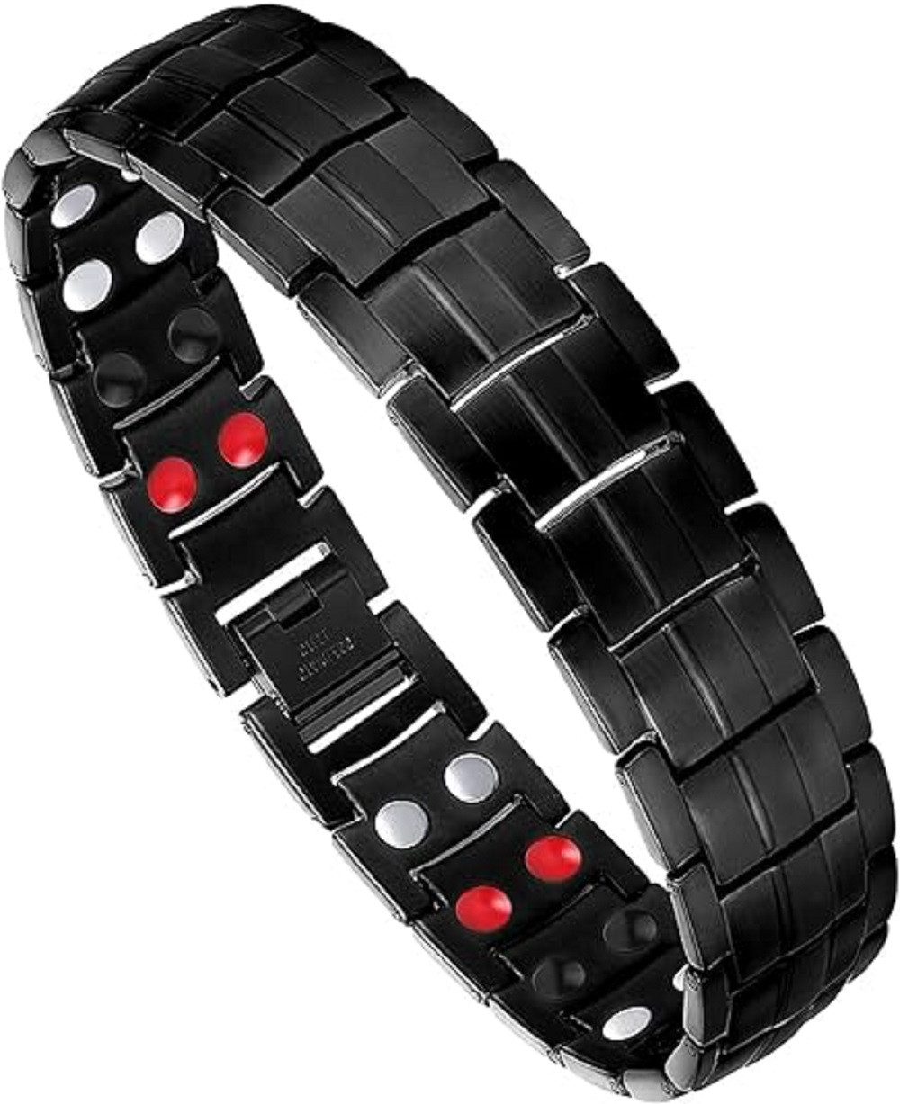 feinlux Armband Magnetische Armbänder (Set, Magnetarmband aus Titanstahl), mit doppelten Reihen wirksamer 4-Elemente-Magnete Gesundheitsgeschenke