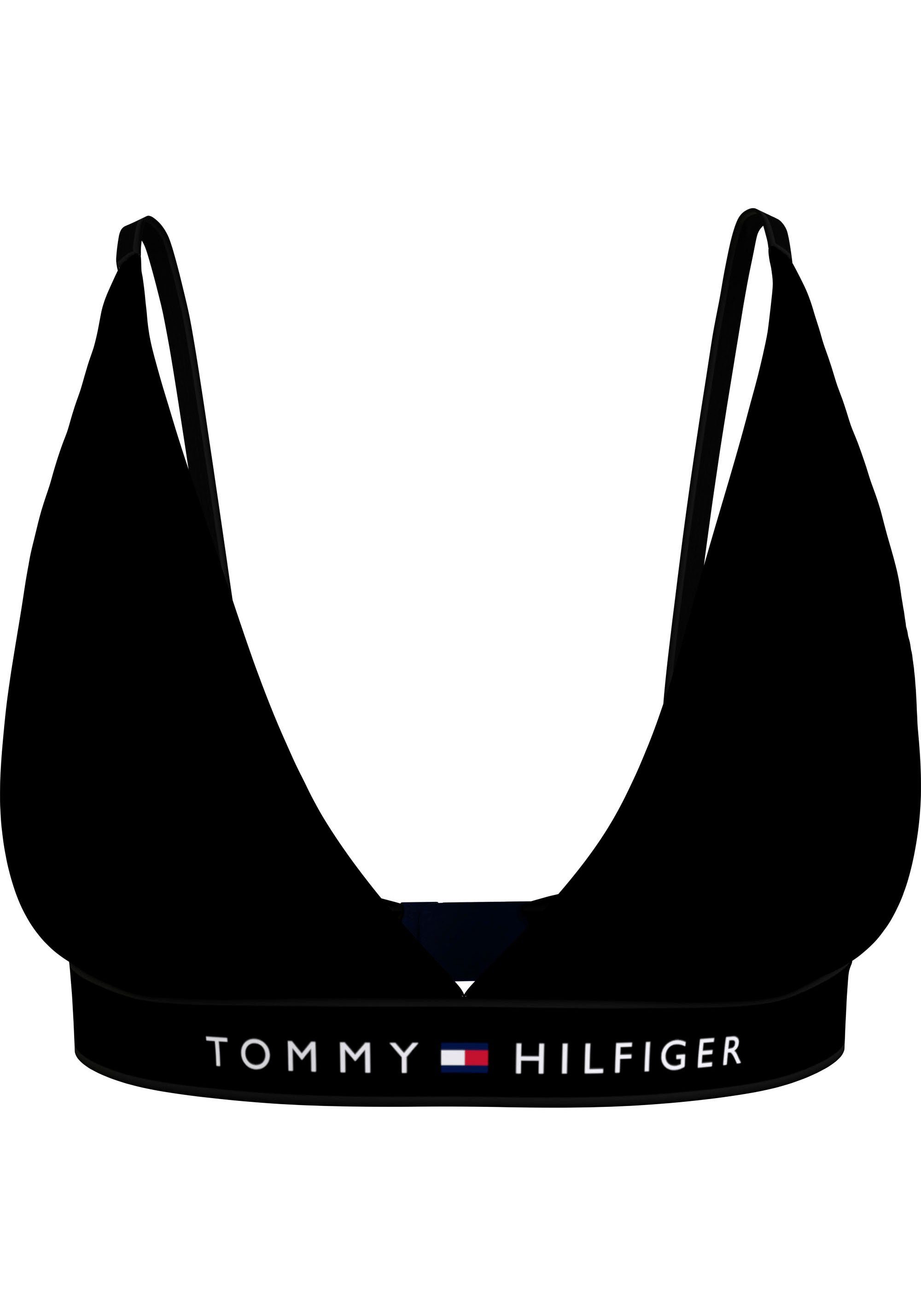 UNLINED Hilfiger Markenlabel mit Underwear Hilfiger Black Tommy Tommy TRIANGLE Bralette-BH