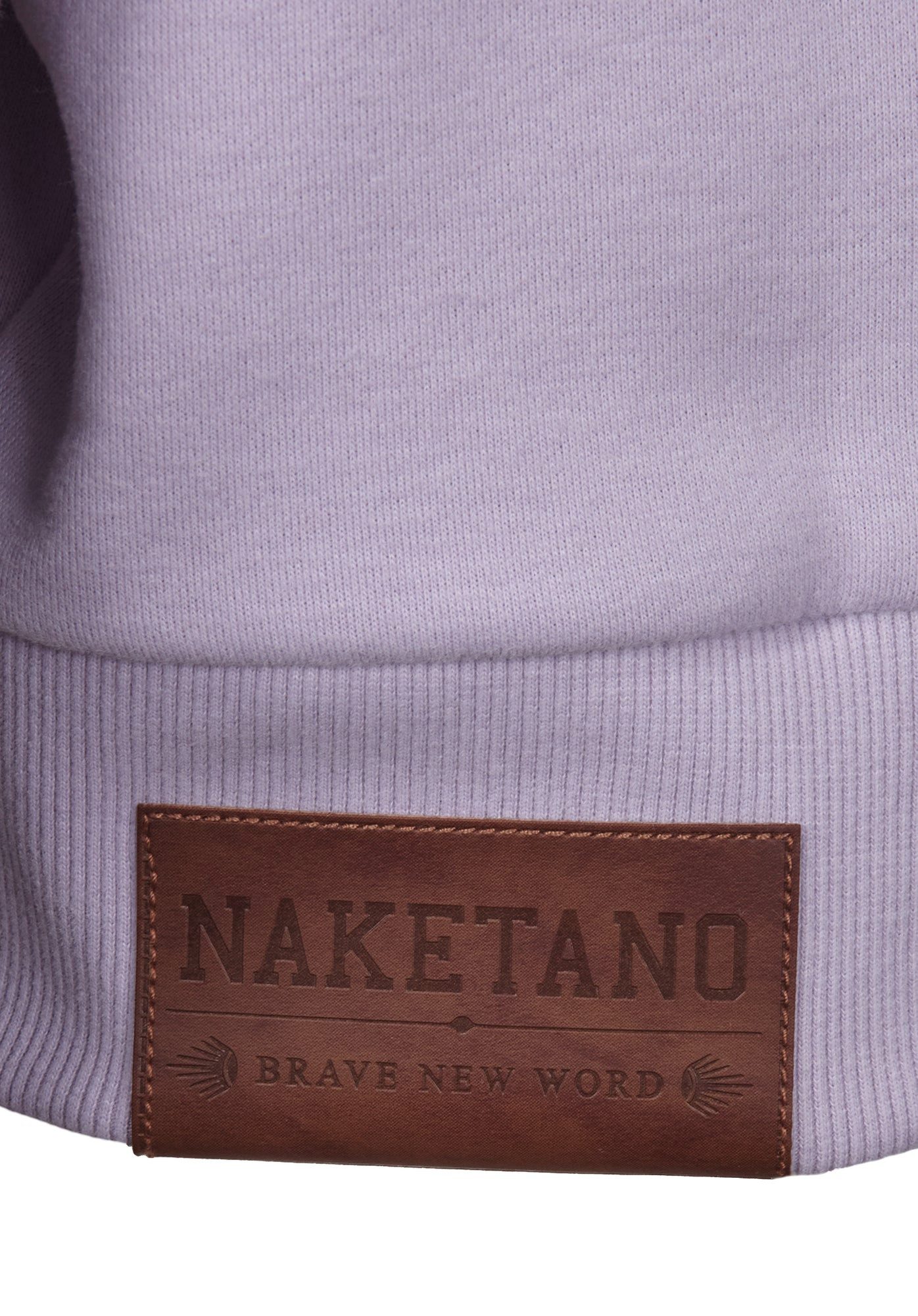 naketano Sweatjacke Oversize Damen mit Kapuze, melierte Sweatware, Reißverschluss, weich kuschelig, Kunstleder-Logo, casual, Streetwear, weich, Langarm – Bild 5 von 5