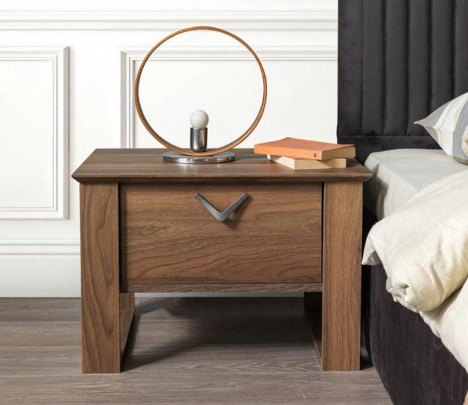 Xlmoebel Nachttisch Elegante Nachtkommode aus Holz mit Schubladen und stilvollem Design (1-St., Nachttisch), Hergestellt in Europa