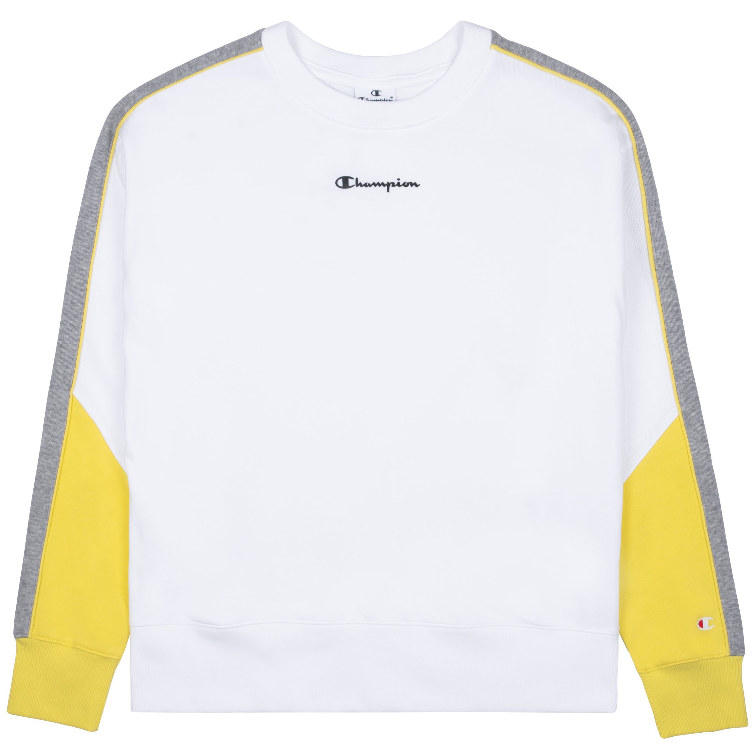 Champion Sweatshirt Champion Damen Sweatshirt Crewneck 114021 weiß (wht)/gelb (ncg)/grau (oxgm)