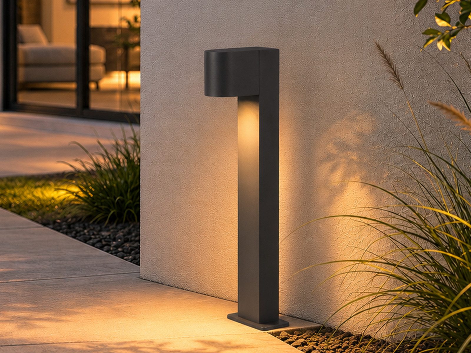 TRIO Leuchten LED Pollerleuchte Anthrazit mit GU10 LED, Höhe 50cm, LED wechselbar, Warmweiß, Wegeleuchte zur Garten Wegbeleuchtung, Außenleuchte Gartenlampe
