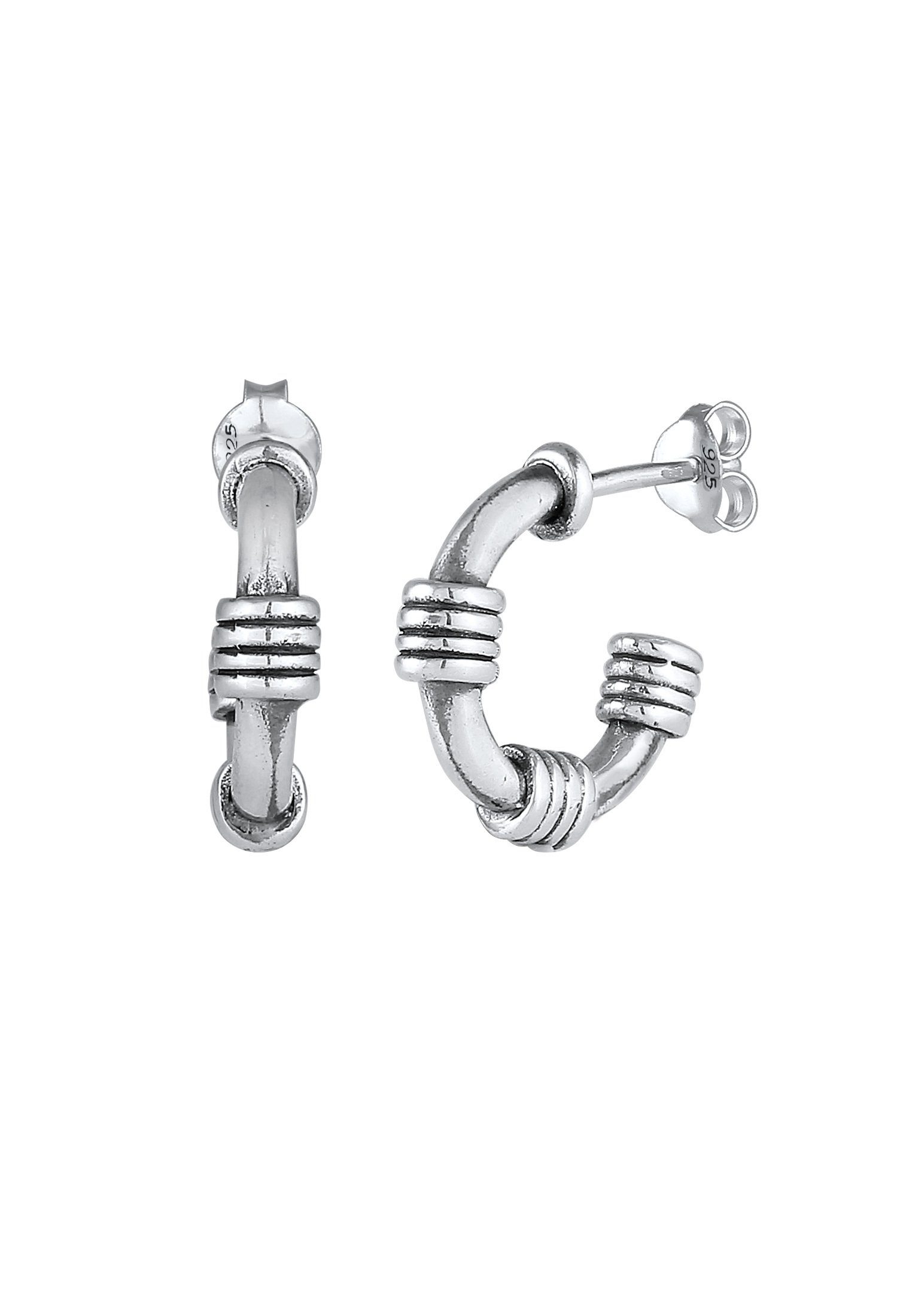 Kuzzoi Paar Ohrstecker Herren Stecker Creolen Vintage 925 Silber