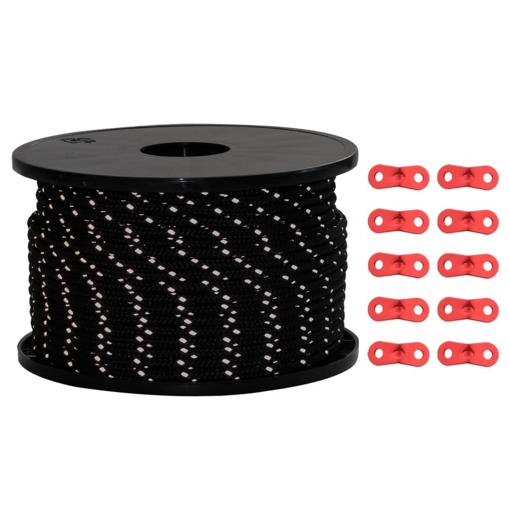 vidaXL Zeltleine Reflektierend mit Seilspannern 50 m 5 mm Abspannleine (1-tlg)